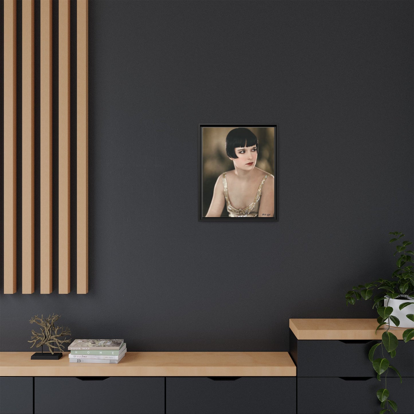 Vintage Louise Brooks Portrait Matte Canvas Framed Wall Art