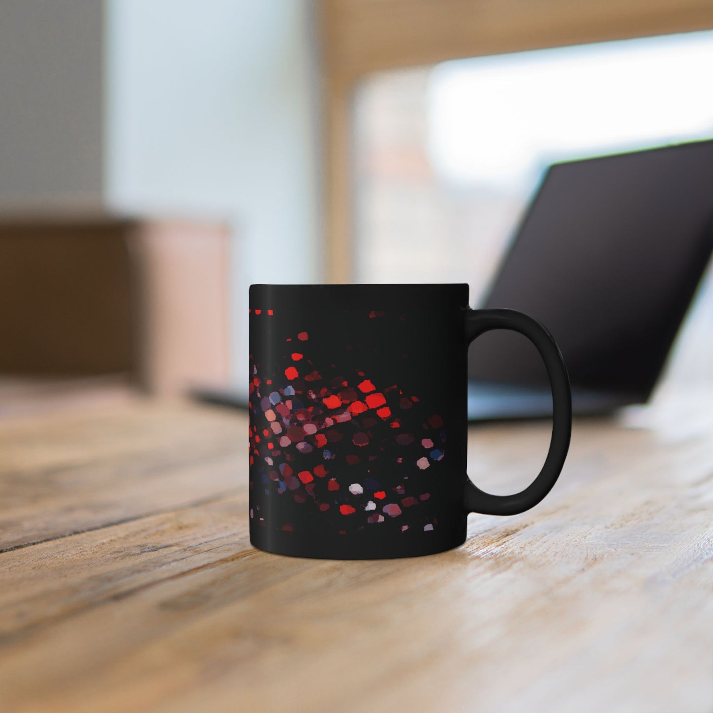 Red Mosaic Sparkle Black Coffee Mug – 11oz & 15oz