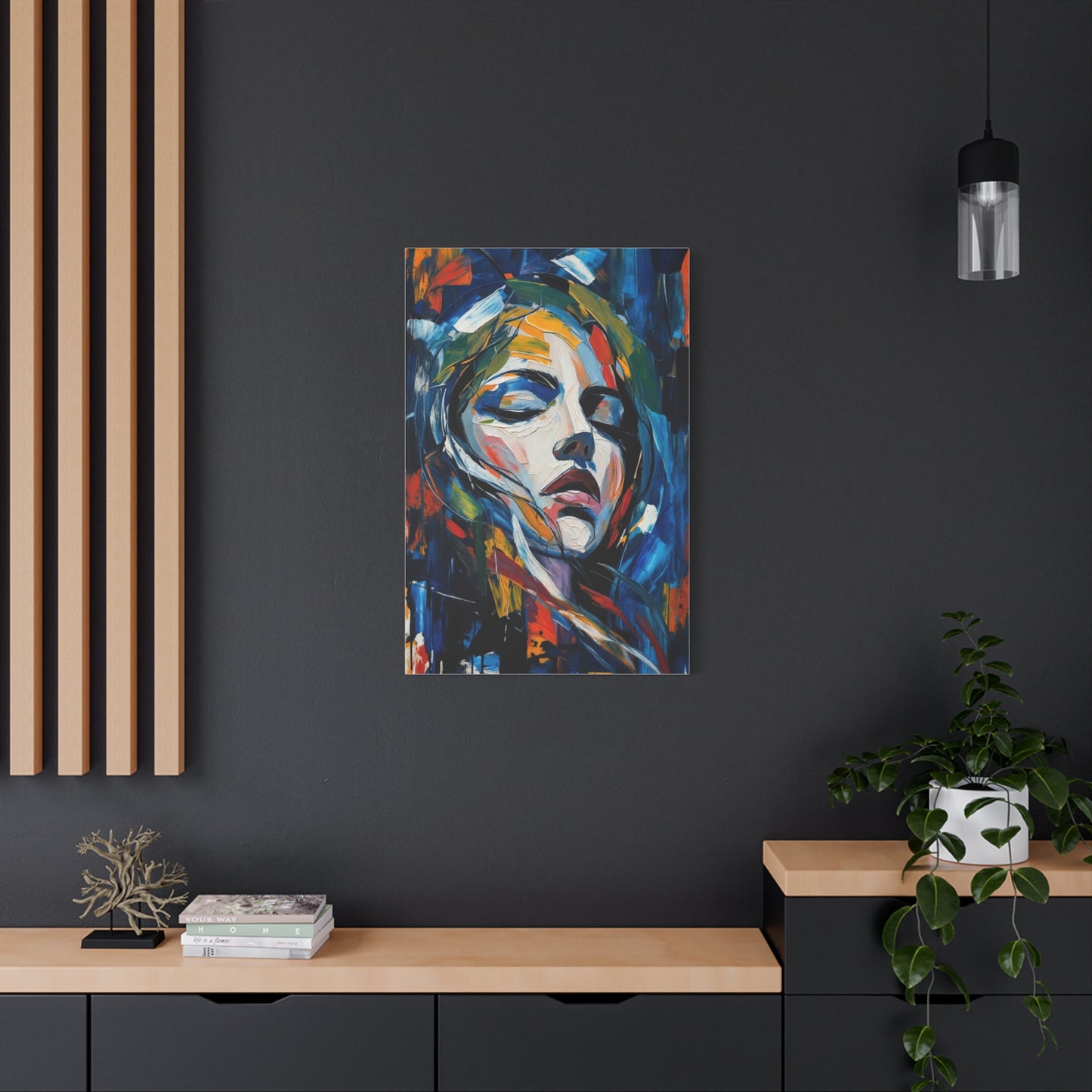 Abstract Colorful Woman Portrait Canvas
