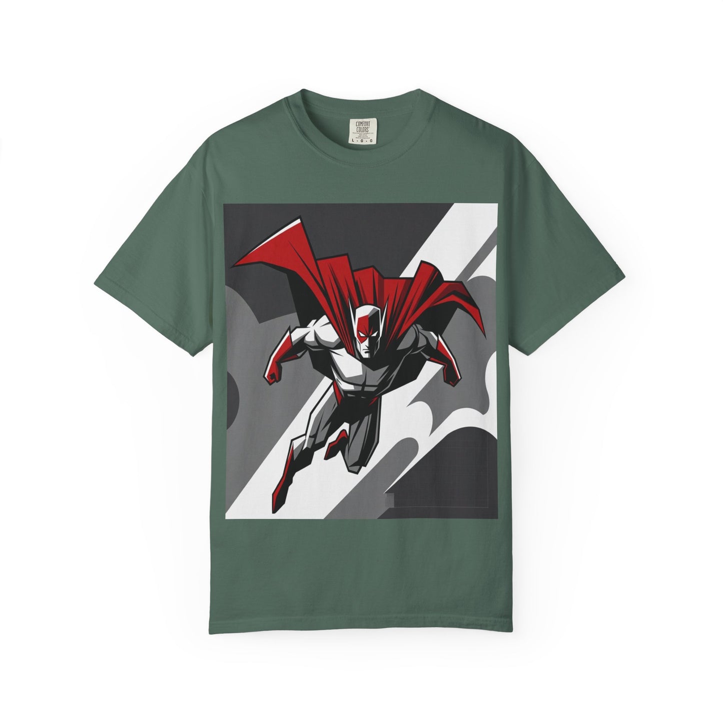 Superhero Action T-Shirt — Red Cape Comic Graphic Tee