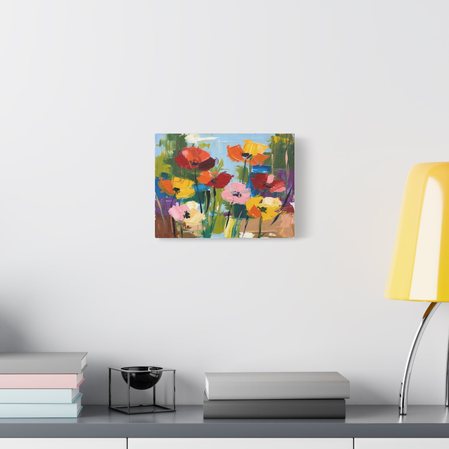 Colorful Abstract Floral Canvas Wall Art — Matte Stretched 1.25"