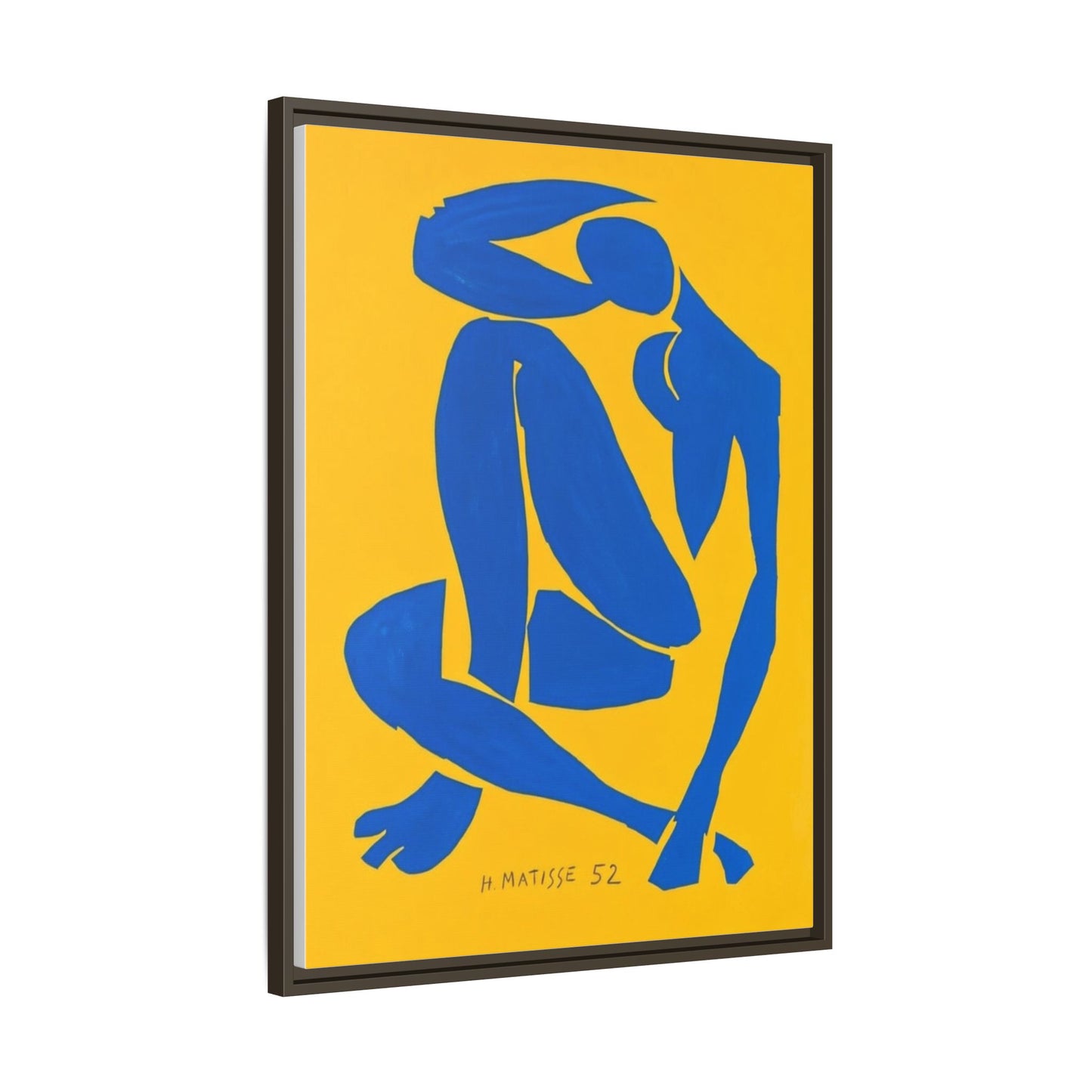 Abstract Blue Nude Matte Canvas Wall Art, Framed