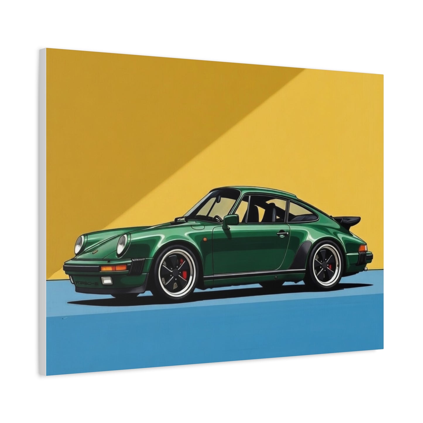 Vintage Green Porsche Art Print - Matte Stretched Canvas