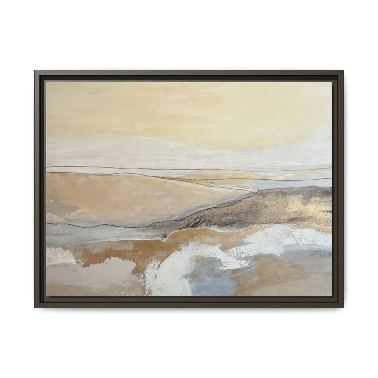Framed Abstract Coastal Landscape Matte Canvas Wall Art