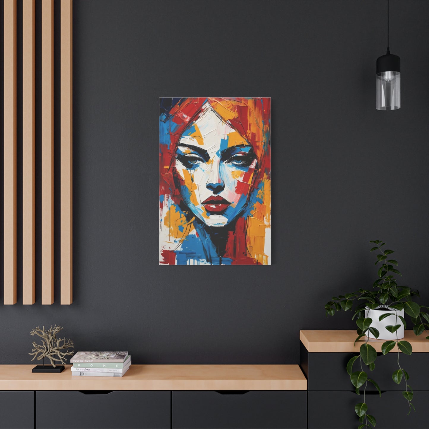 Abstract Portrait Canvas Print — Colorful Modern Woman Wall Art