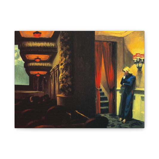 New York movie by Edward hopper Matte Canvas Wall Art Print