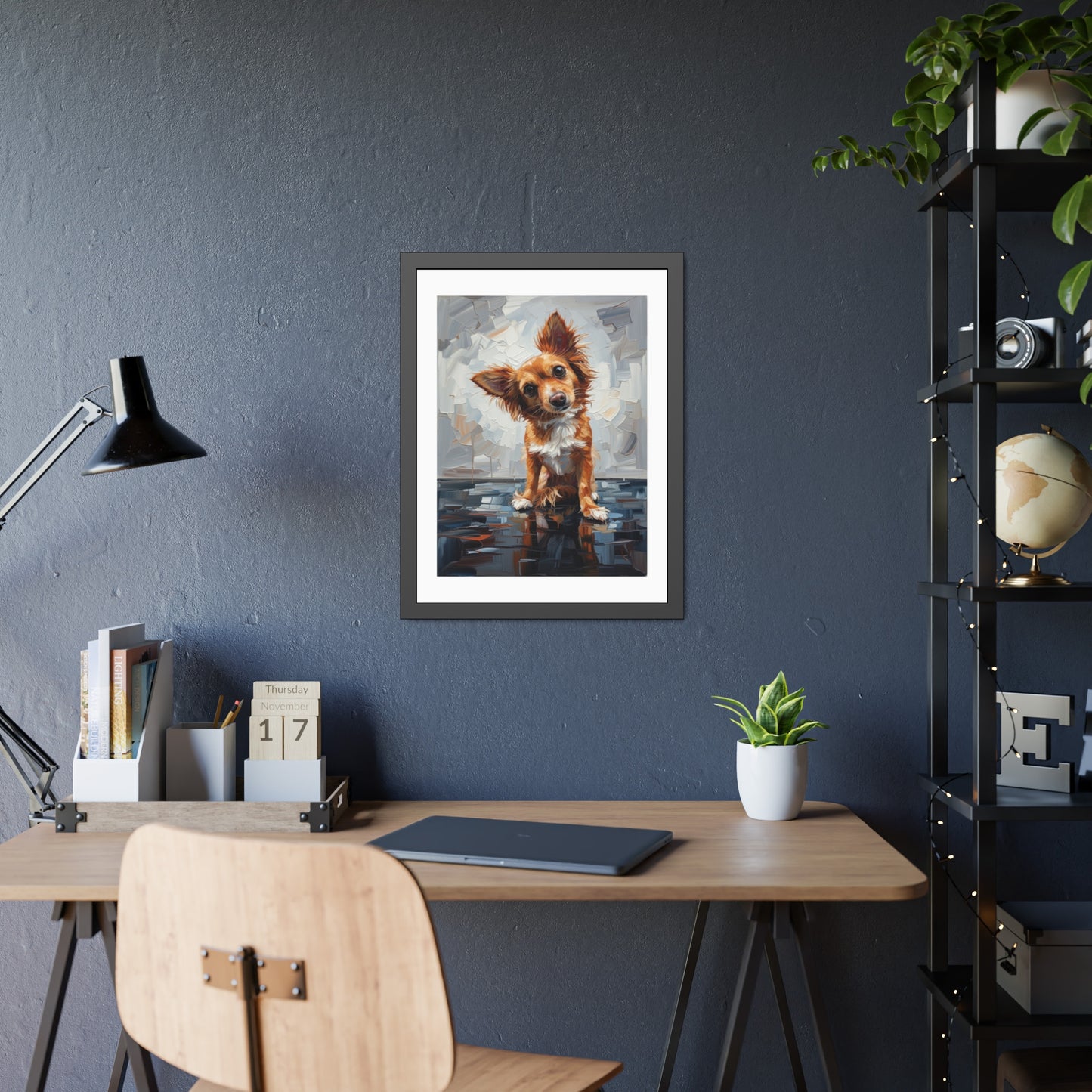 Dog Portrait Framed Poster — Cute Puppy Wall Art