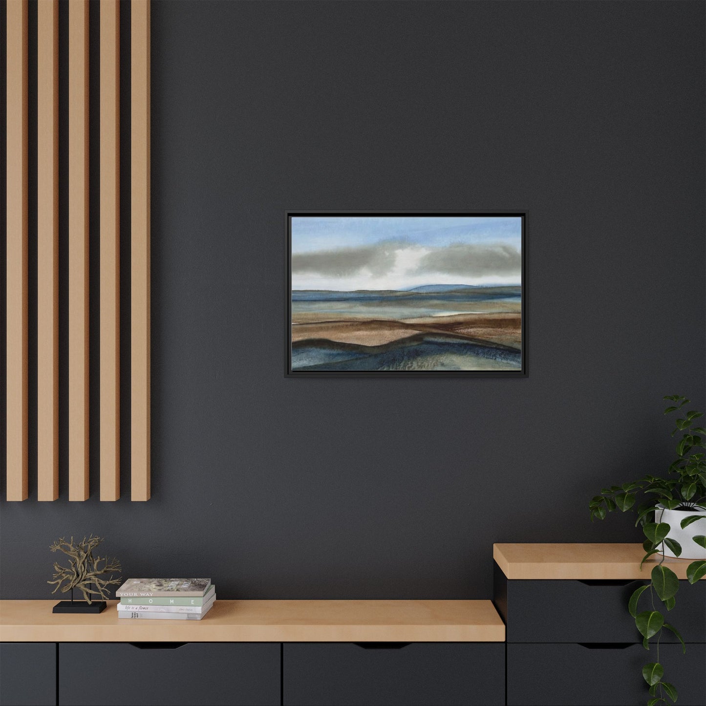 Matte Canvas Landscape, Framed (Multi-color)