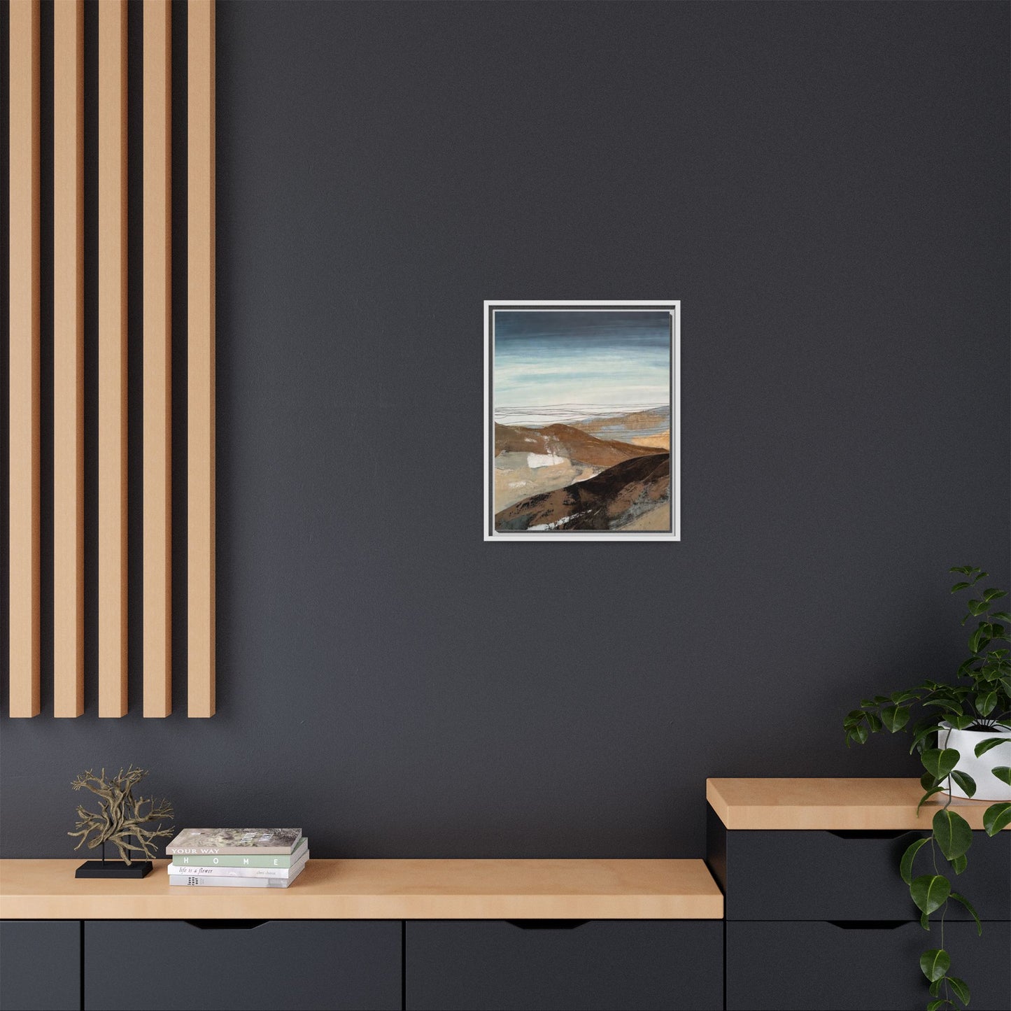 Framed Matte Canvas Art — Serene Abstract Landscape