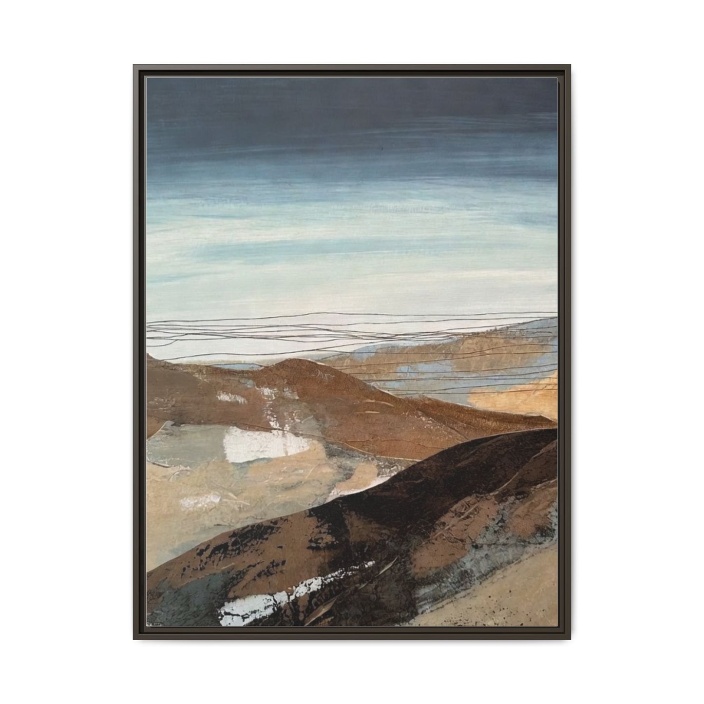 Framed Matte Canvas Art — Serene Abstract Landscape