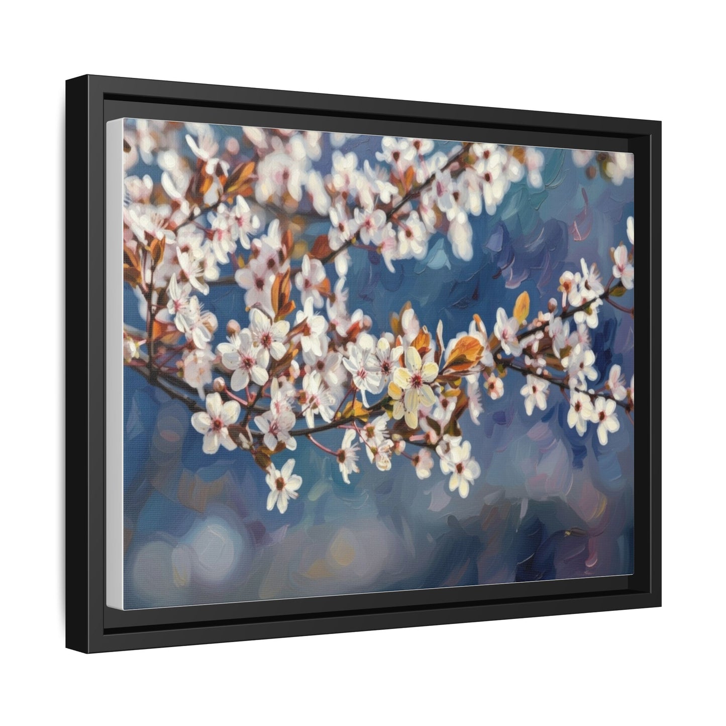 Framed Matte Canvas Print — Cherry Blossom Branch Wall Art