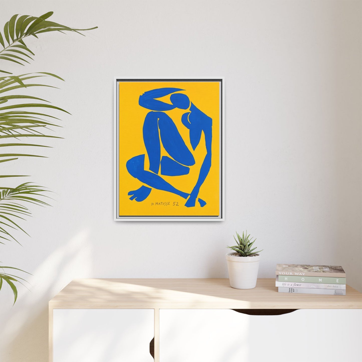 Abstract Blue Nude Matte Canvas Wall Art, Framed
