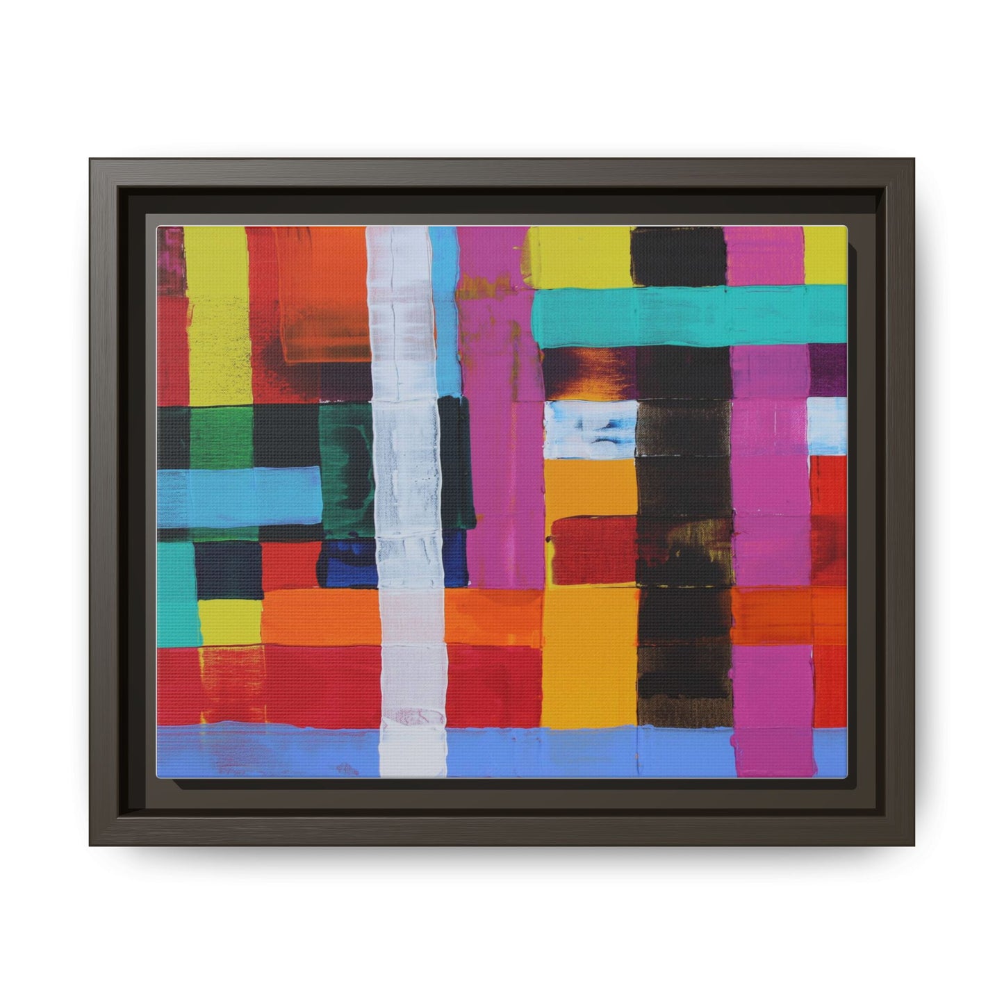 Farbfeld Malerei (Acryl) by Unknown Artist Matte Framed Canvas Wall Art Print