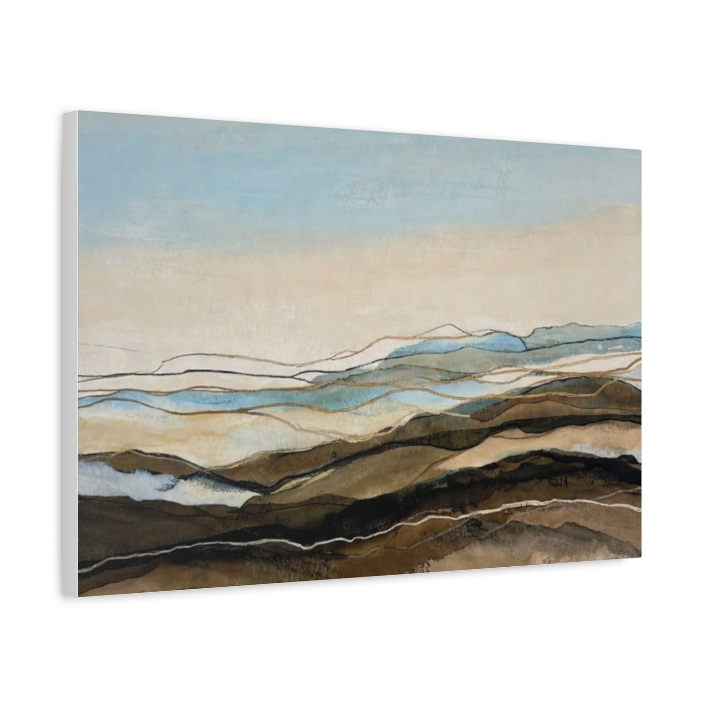 Abstract Coastal Landscape Matte Canvas – Stretched Wall Art