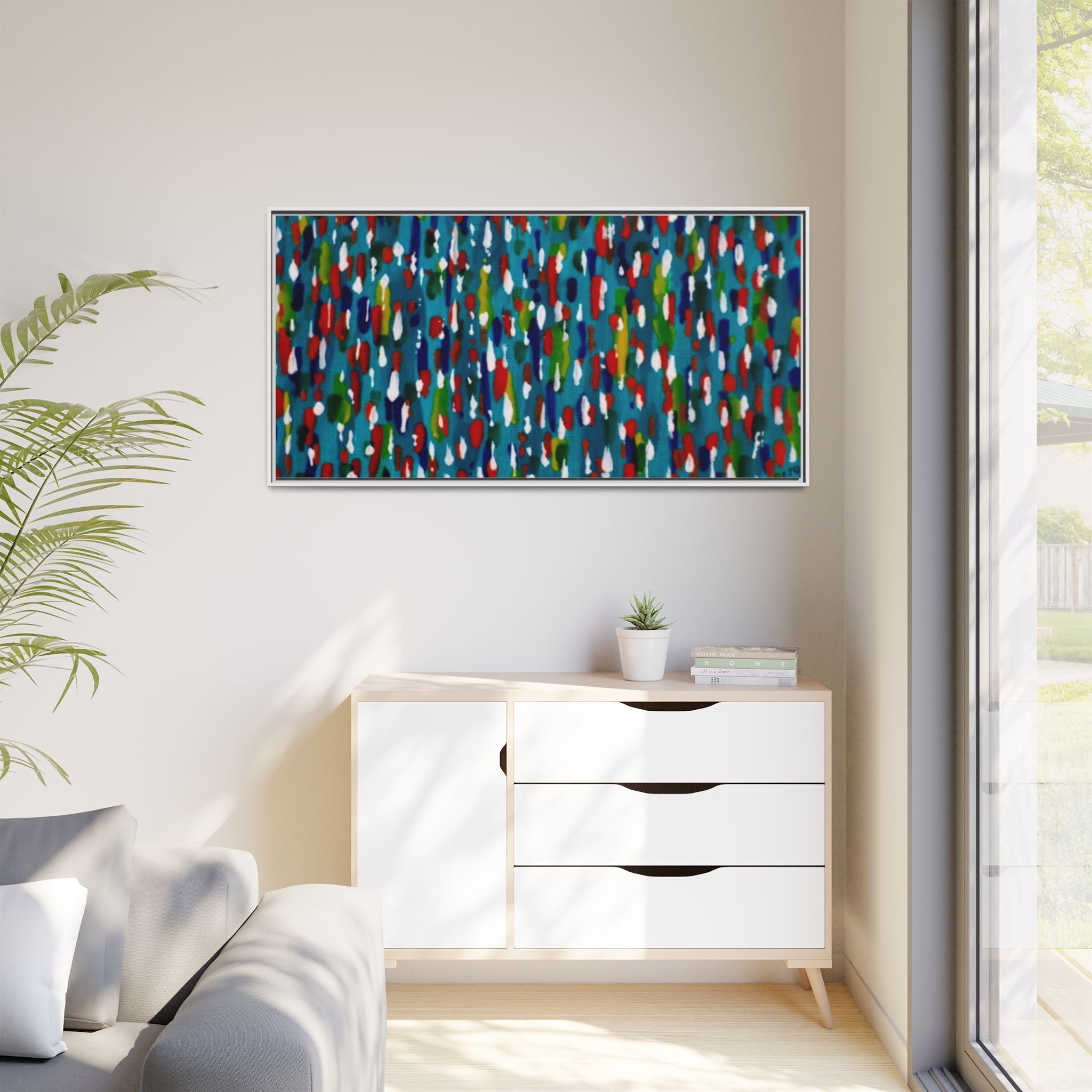 Colours Of The Soul Reflecting On Water by Ariel Chavarro Avila Matte Canvas Framed Art