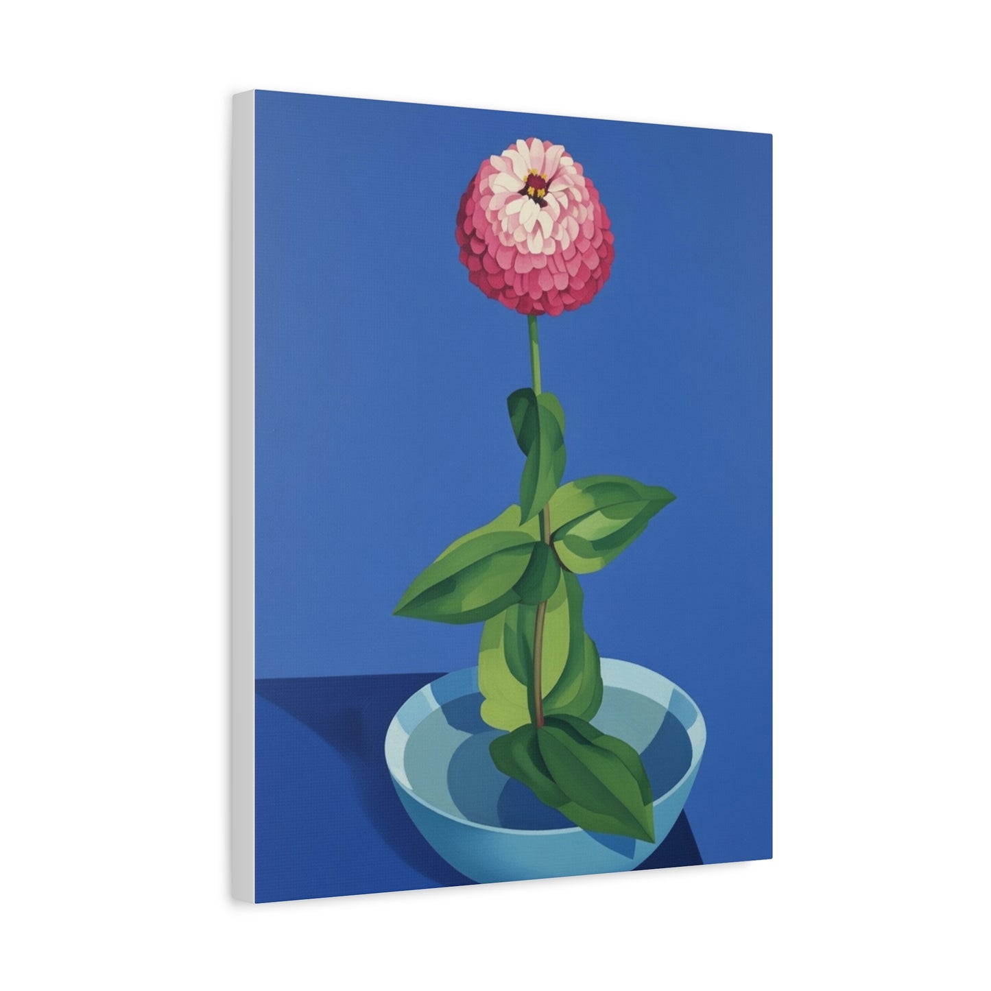 Pink Zinnia Still Life Matte Canvas Wall Art — Stretched 1.25"