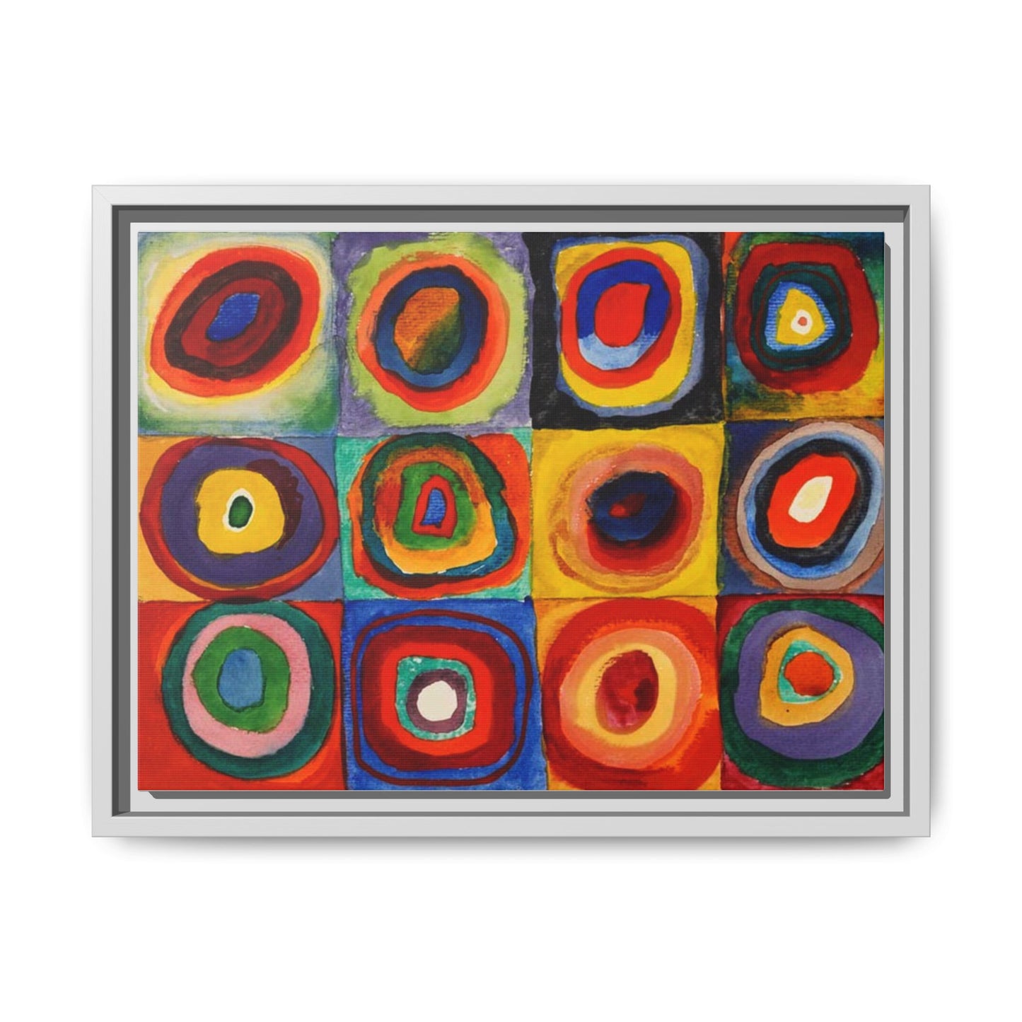 Colour Study, Squares with Concentric Circles by Vassily Kandinsky Framed Abstract Canvas Print