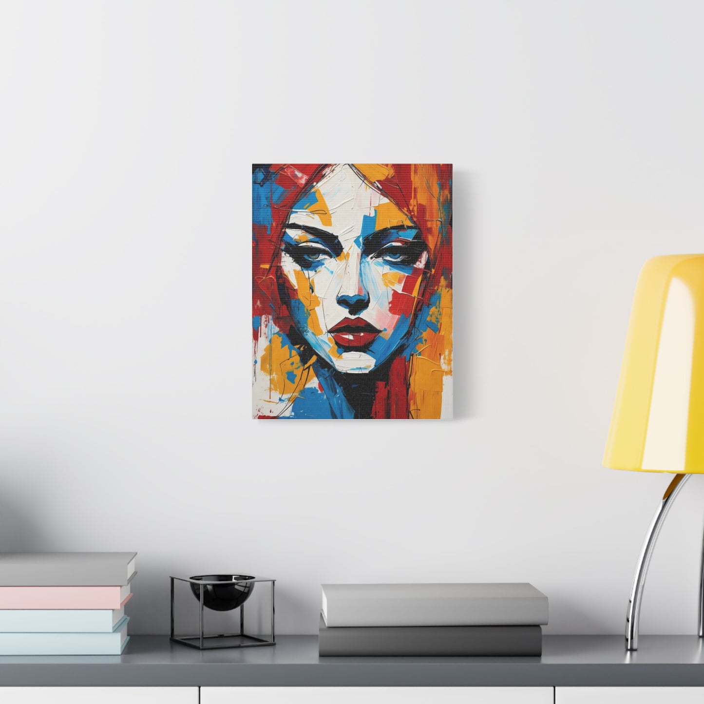 Abstract Portrait Canvas Print — Colorful Modern Woman Wall Art