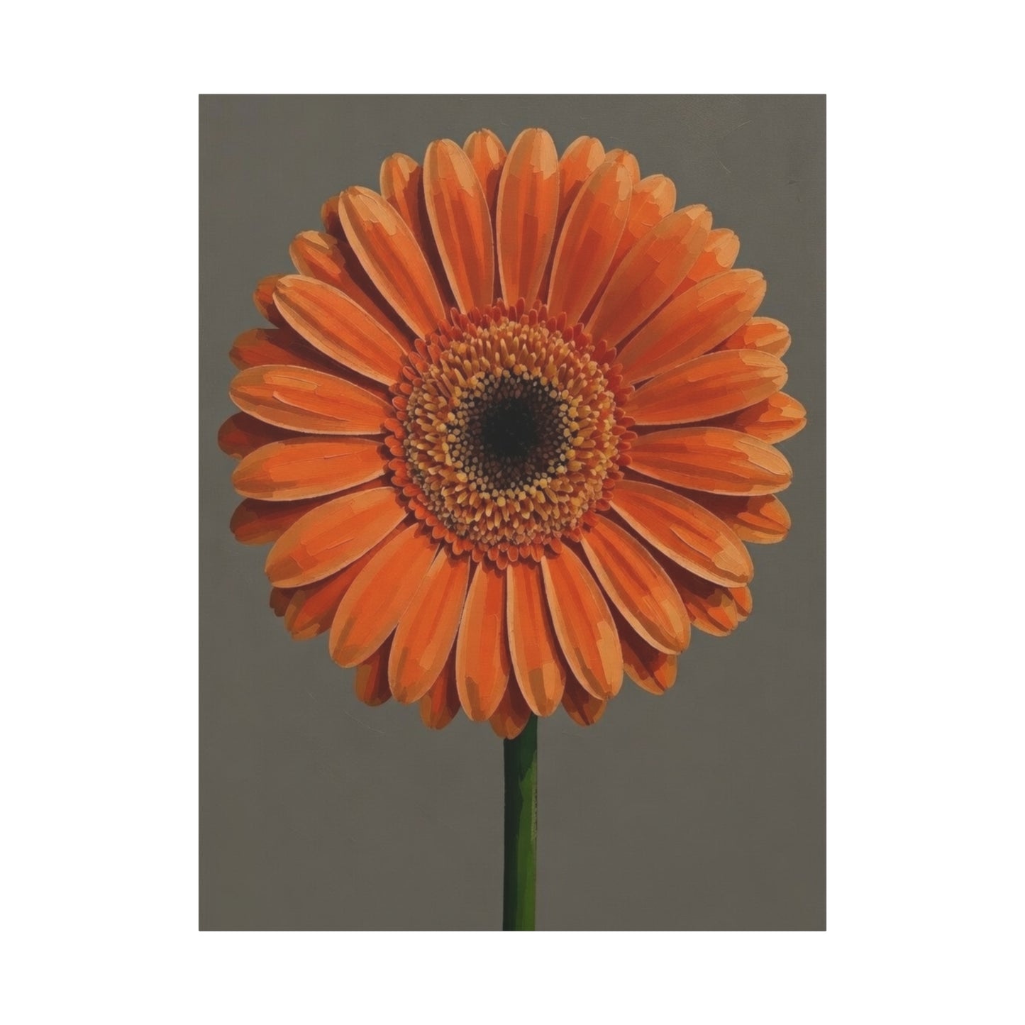 Orange Gerbera Flower Matte Canvas Print — Stretched Wall Art