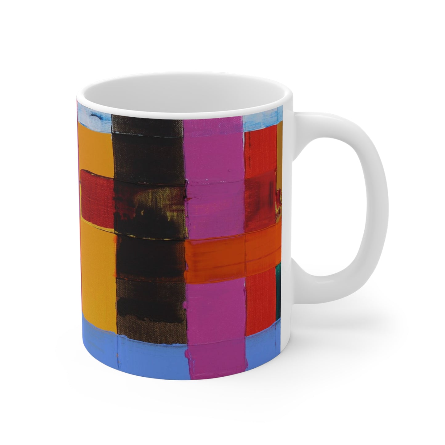 Abstract Color Block Mug — Vibrant Geometric Art Coffee Cup