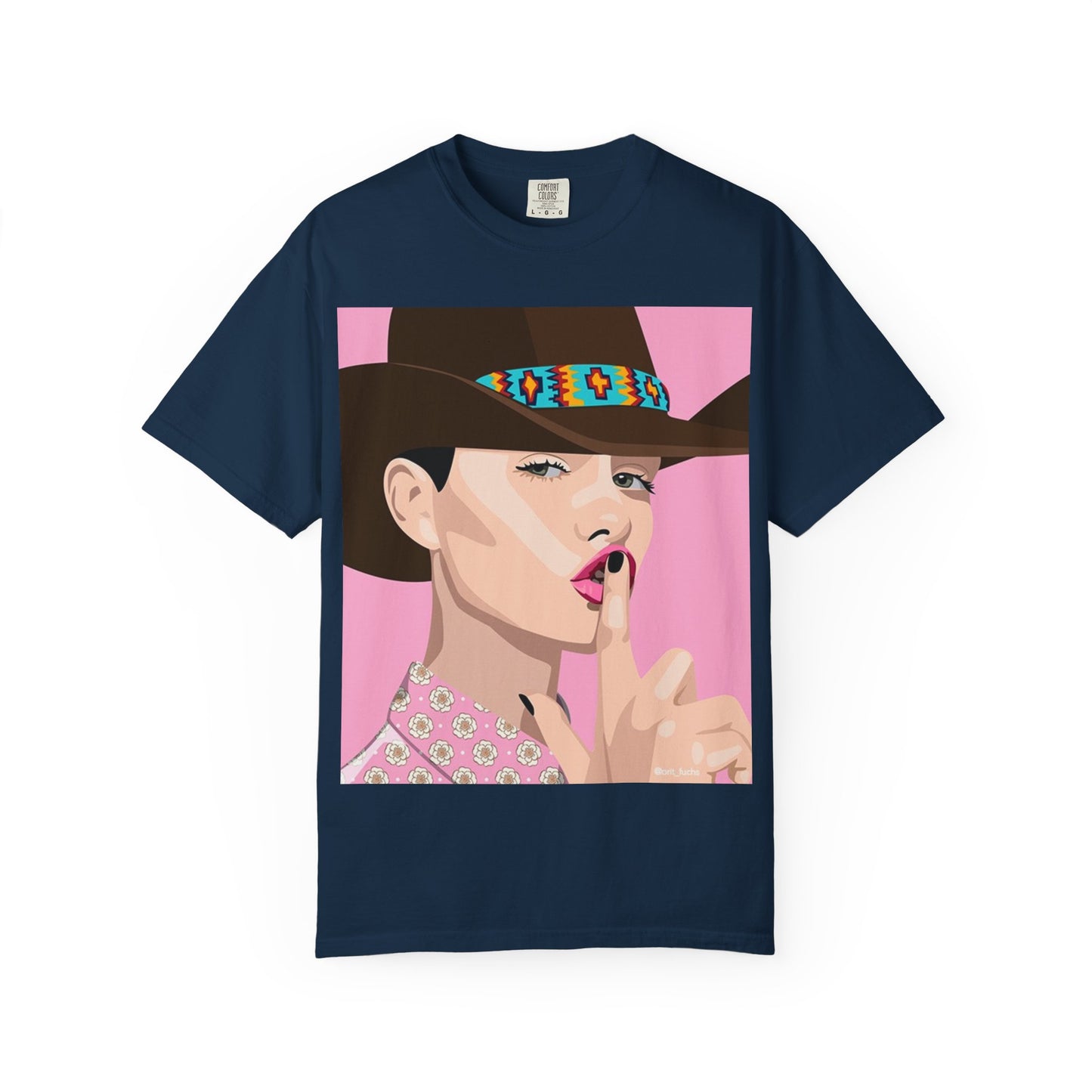 Cowgirl Pop Art T-Shirt — Pink 'Shh' Graphic Tee