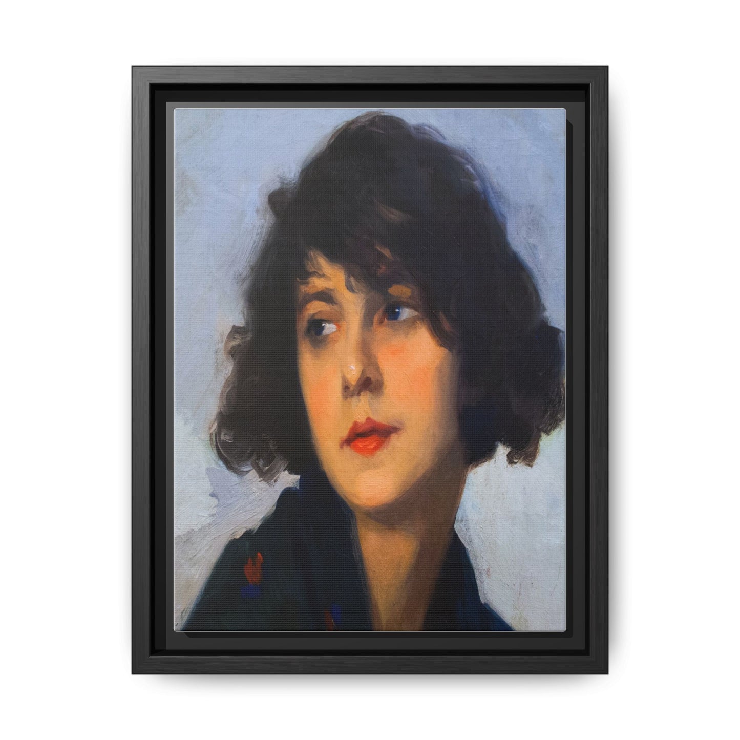 Mulher do chale verde (cropped) by Cyprien Eugene Boulet Framed Matte Canvas Print