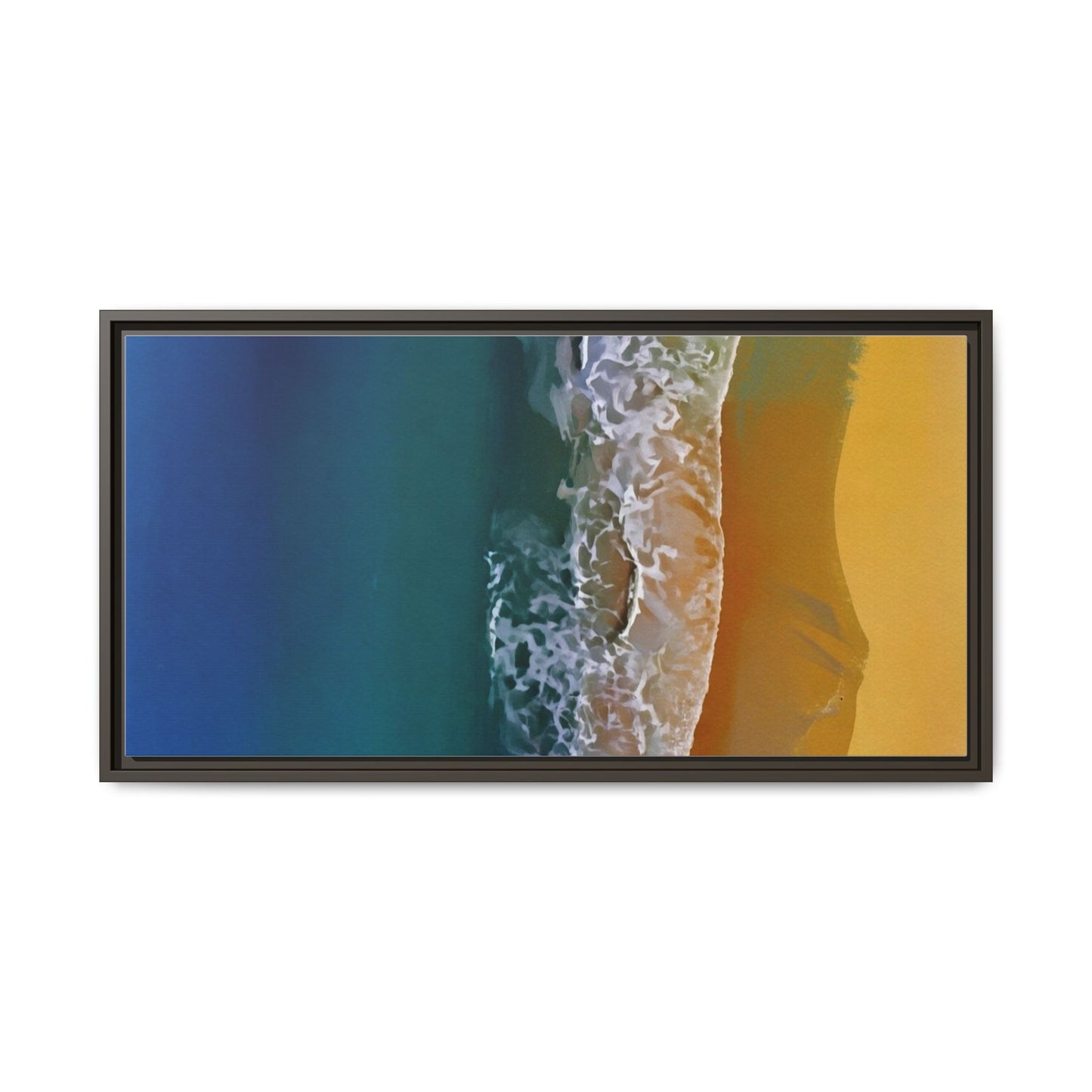Framed Matte Canvas Seascape Print – Coastal Waves Wall Art
