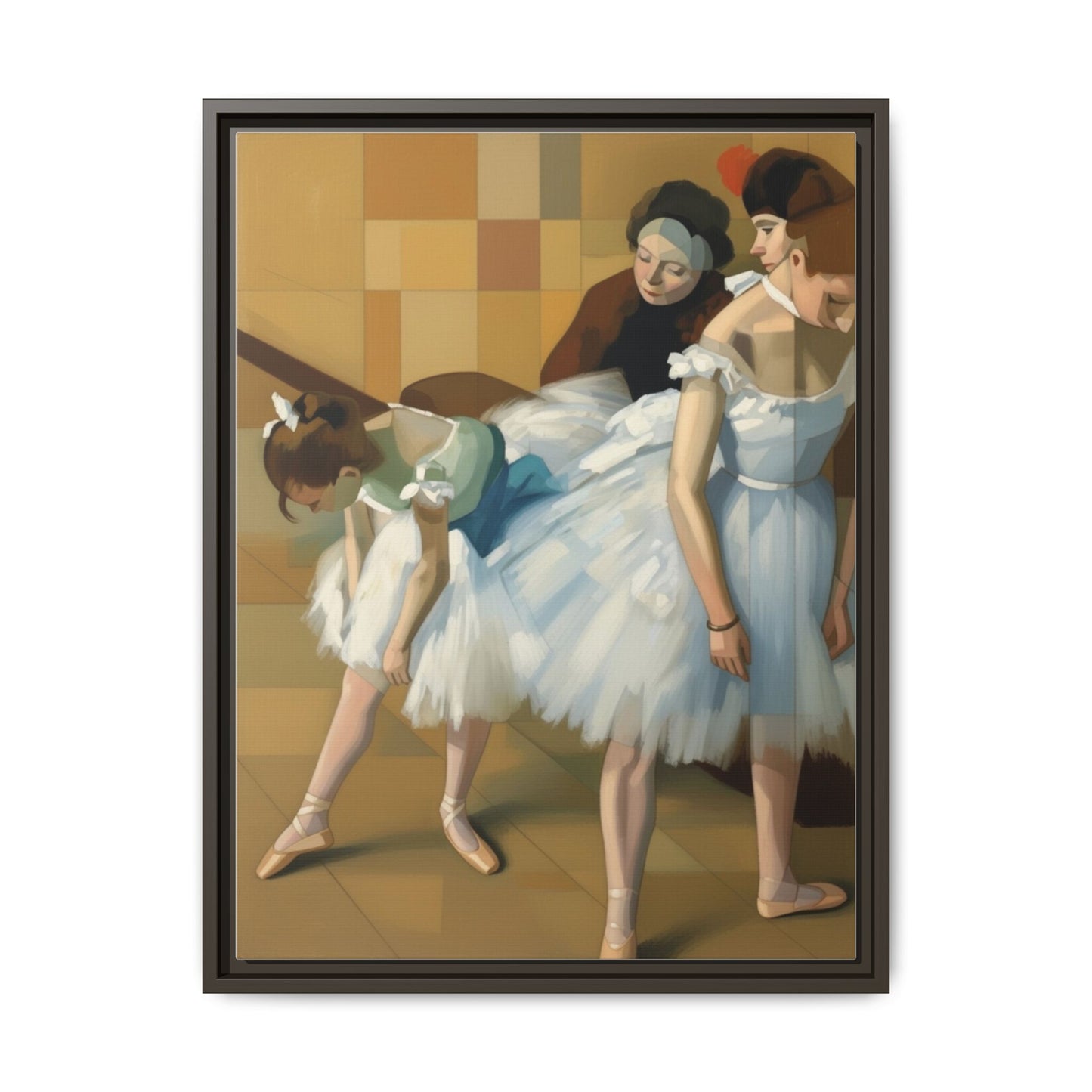 Ballet Dancers Matte Framed Canvas – Impressionist Dance Wall Art