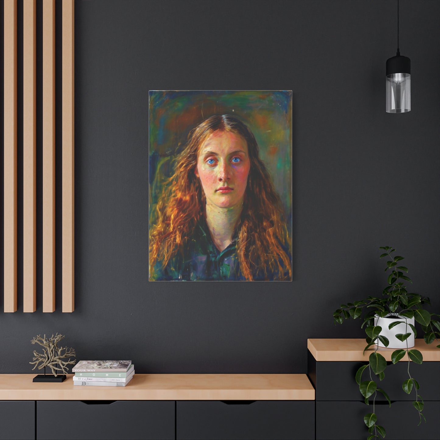 Portrait Canvas Print — Victorian Woman Oil Painting on Stretched Matte Canvas