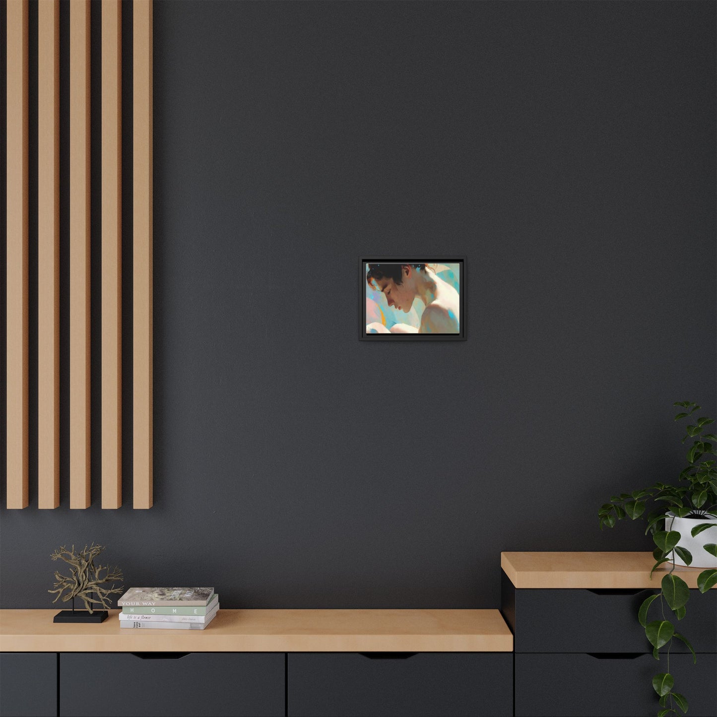Framed Matte Canvas Print — Dreamy Portrait Art (Multi‑Color)