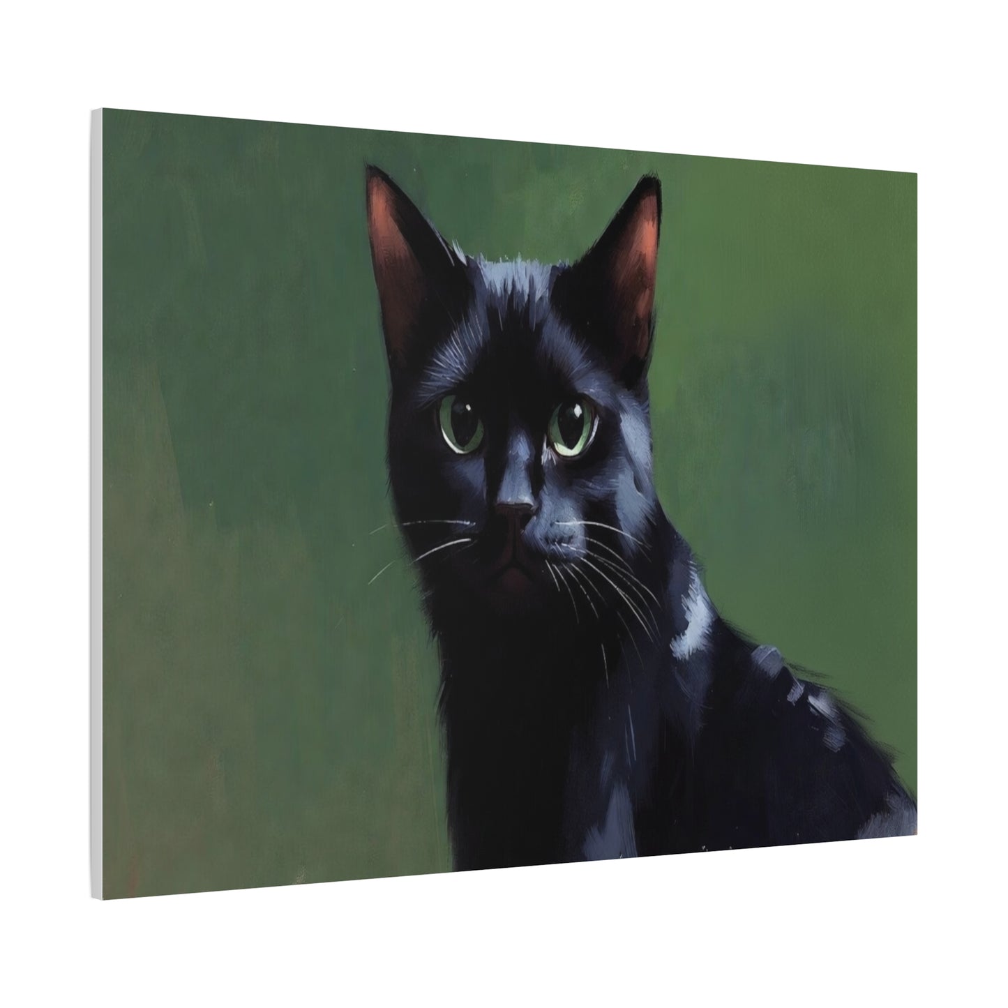Black Cat Portrait Canvas - Matte Stretched Wall Art