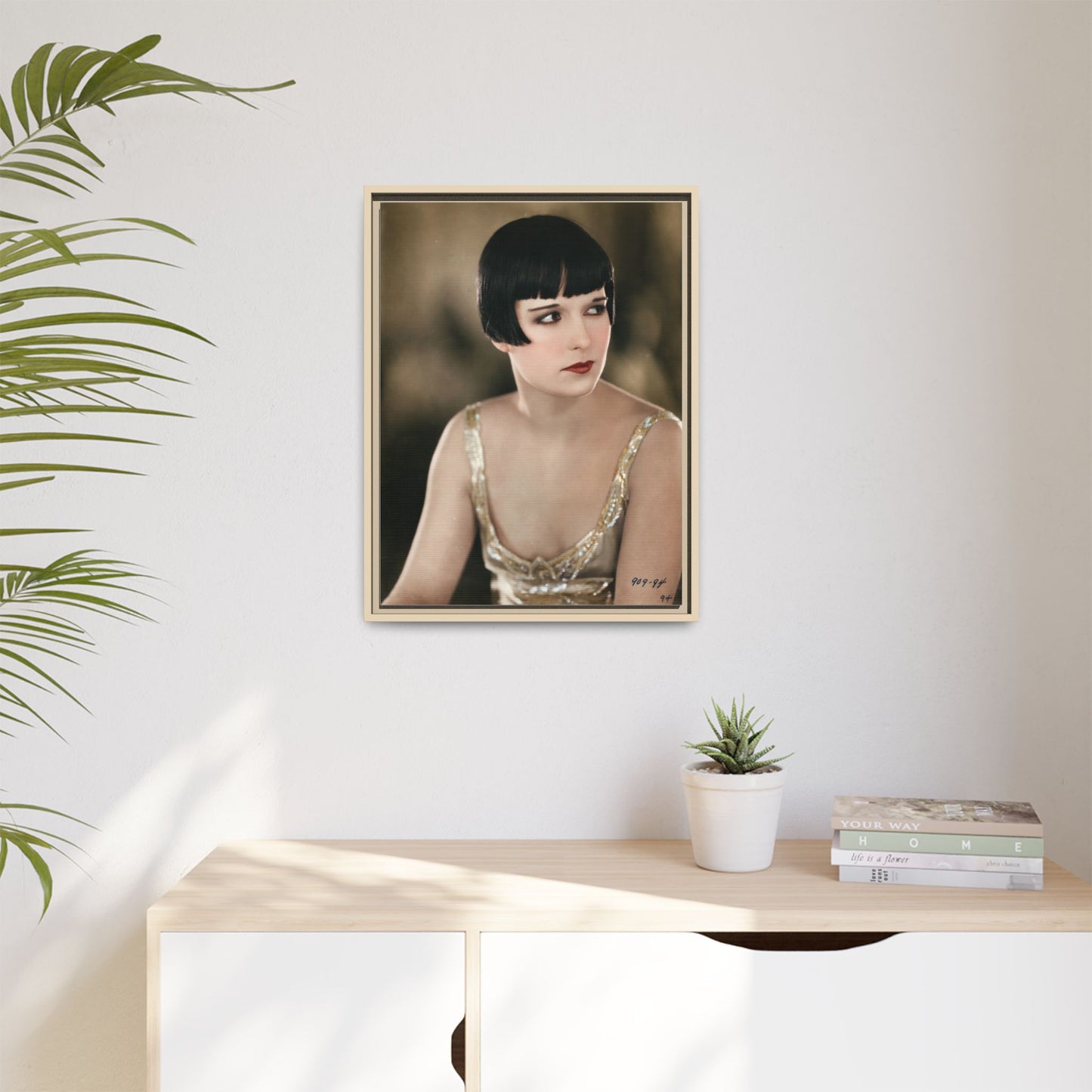 Vintage Louise Brooks Portrait Matte Canvas Framed Wall Art