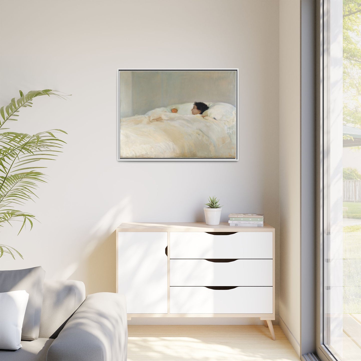 Mother by Joaquin Sorolla y Bastida Framed Matte Canvas Wall Art Print
