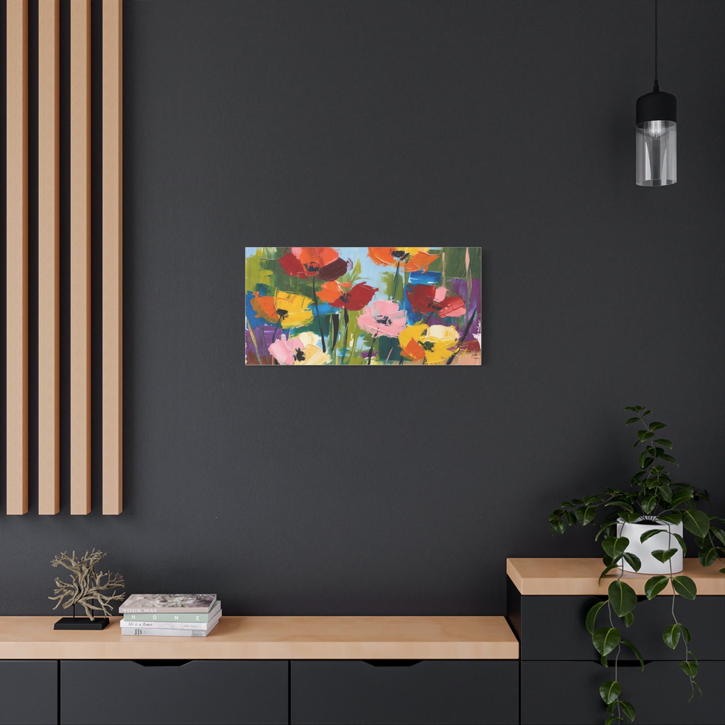 Colorful Abstract Floral Canvas Wall Art — Matte Stretched 1.25"