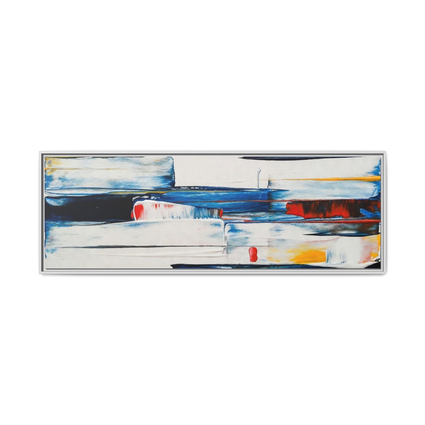 Abstract Coastal Brushstrokes Framed Canvas Print