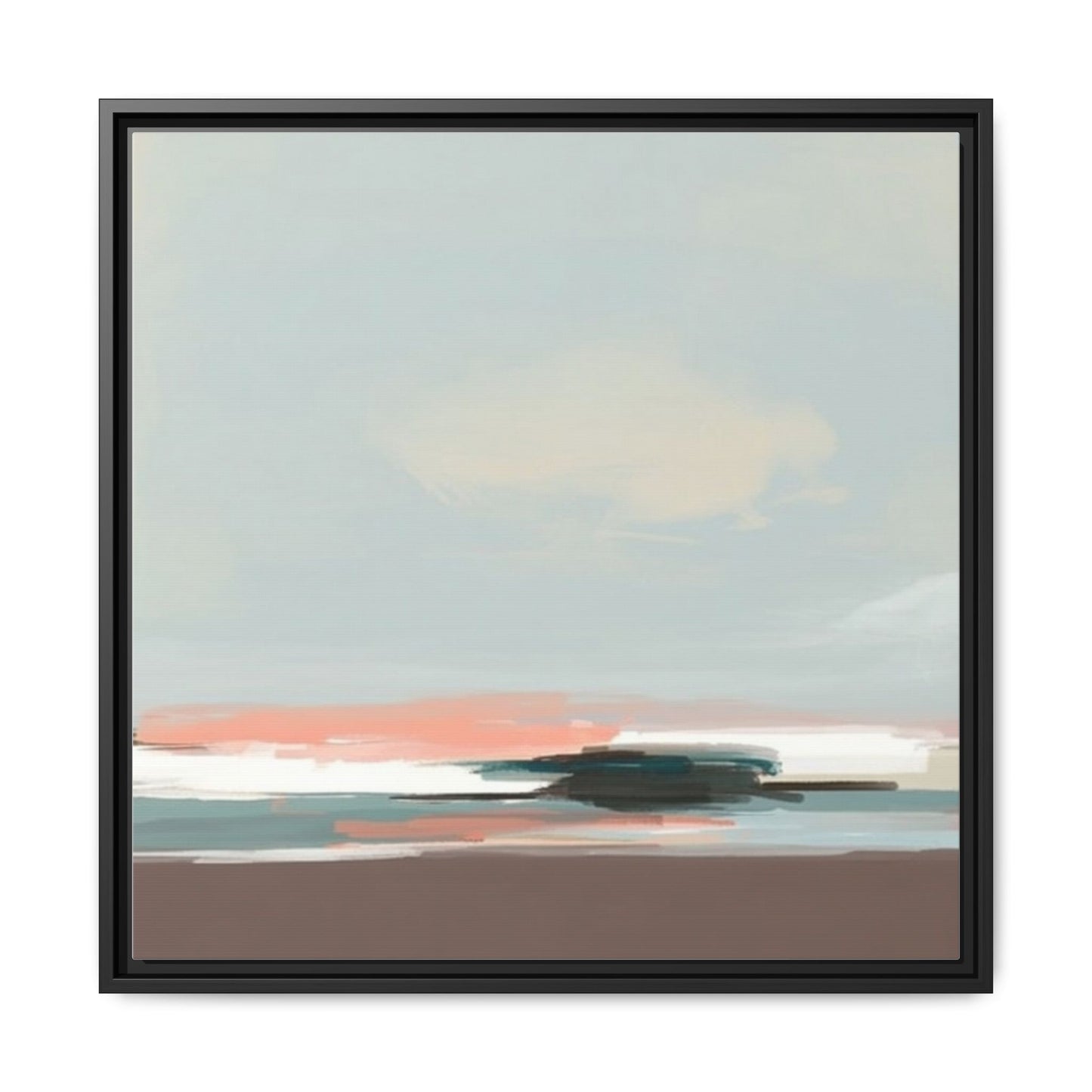 Framed Matte Canvas Print — Soft Coastal Abstract Landscape