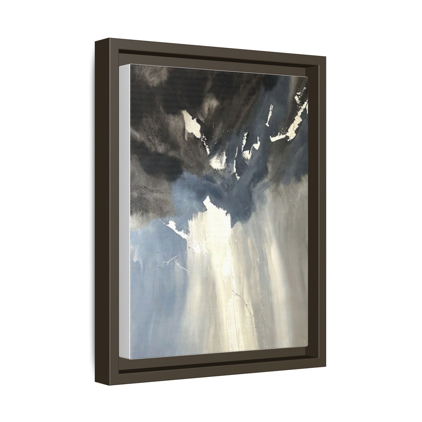 Framed Matte Canvas Art — Moody Abstract Sky Painting