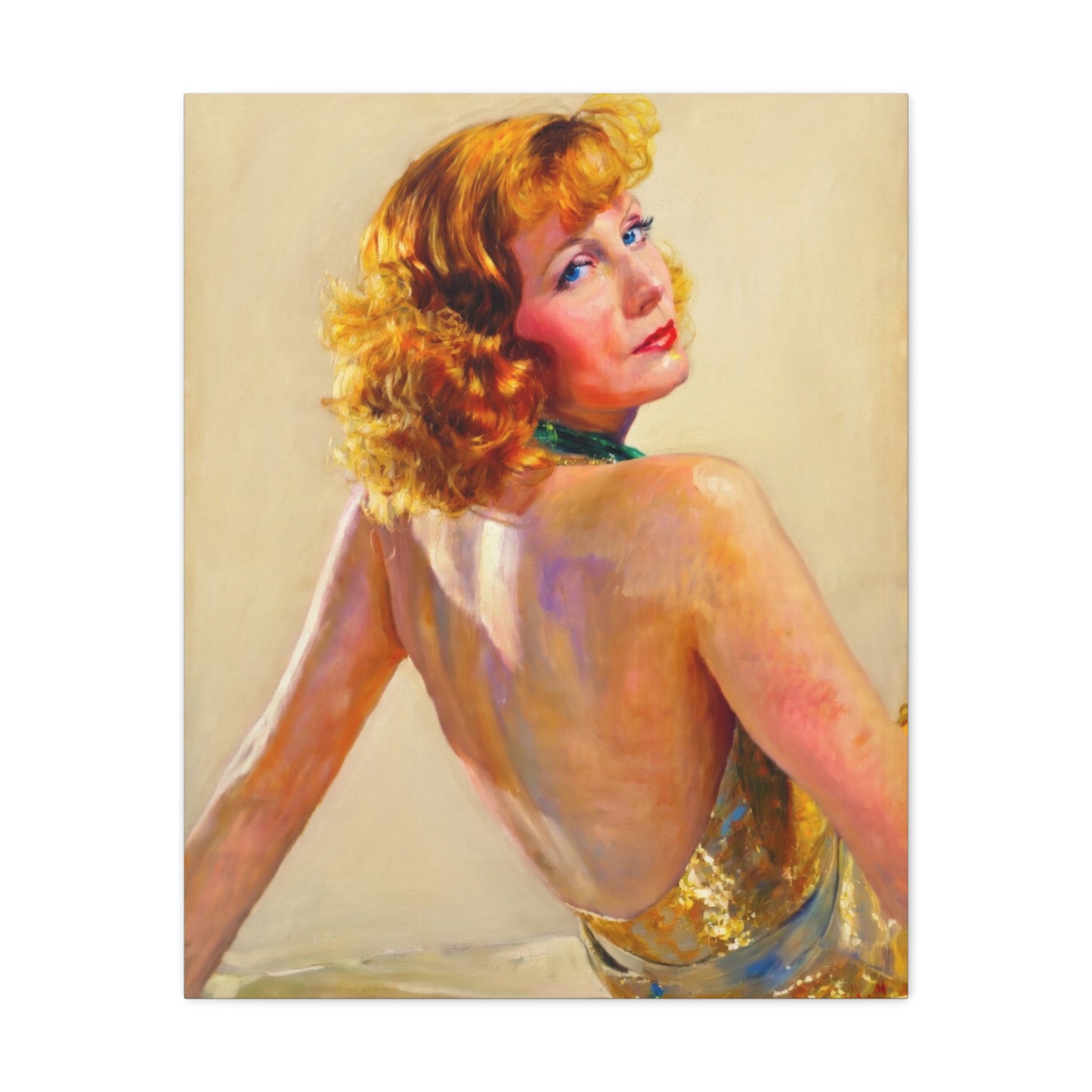 Vintage Greta Garbo Glam Portrait Canvas
