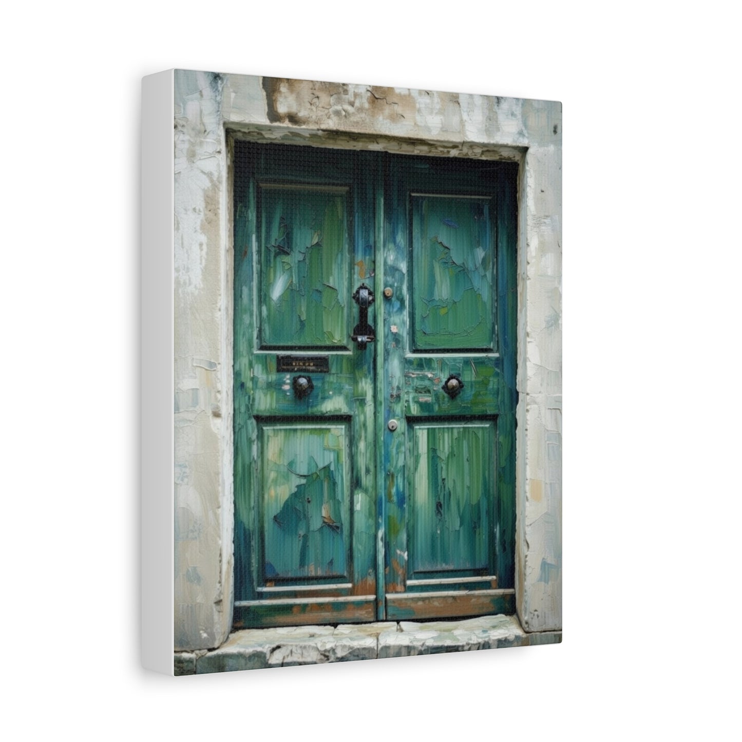 Vintage Green Door Matte Canvas Wall Art — Stretched 1.25"