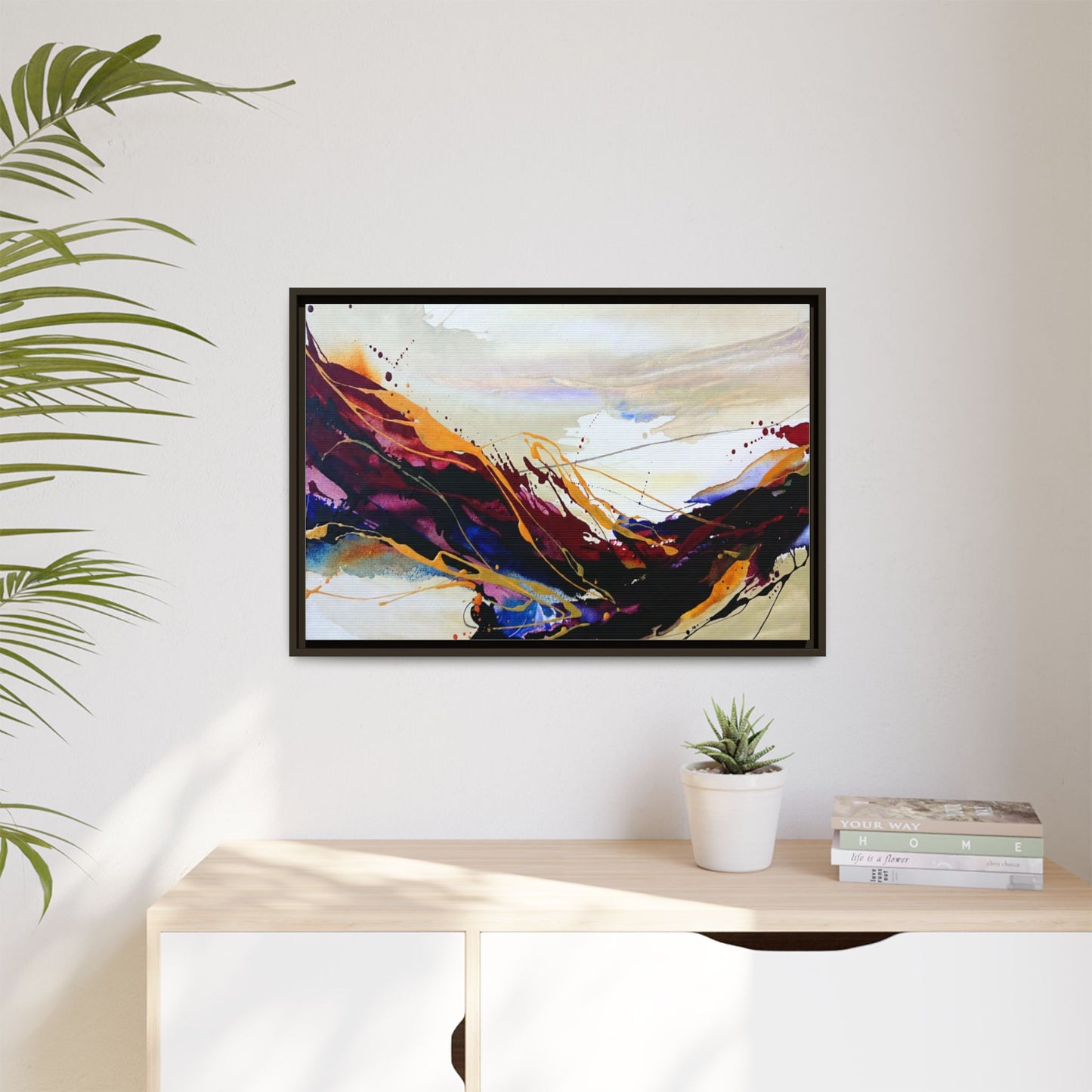 Abstract Flow Matte Canvas Framed Wall Art