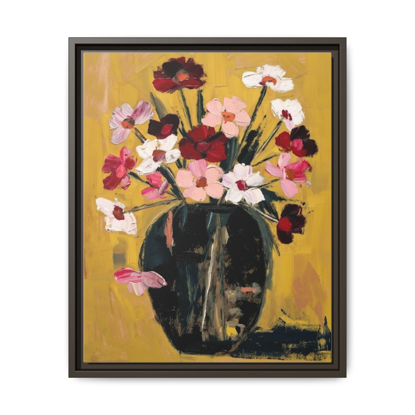 Framed Matte Canvas Floral Still Life Wall Art