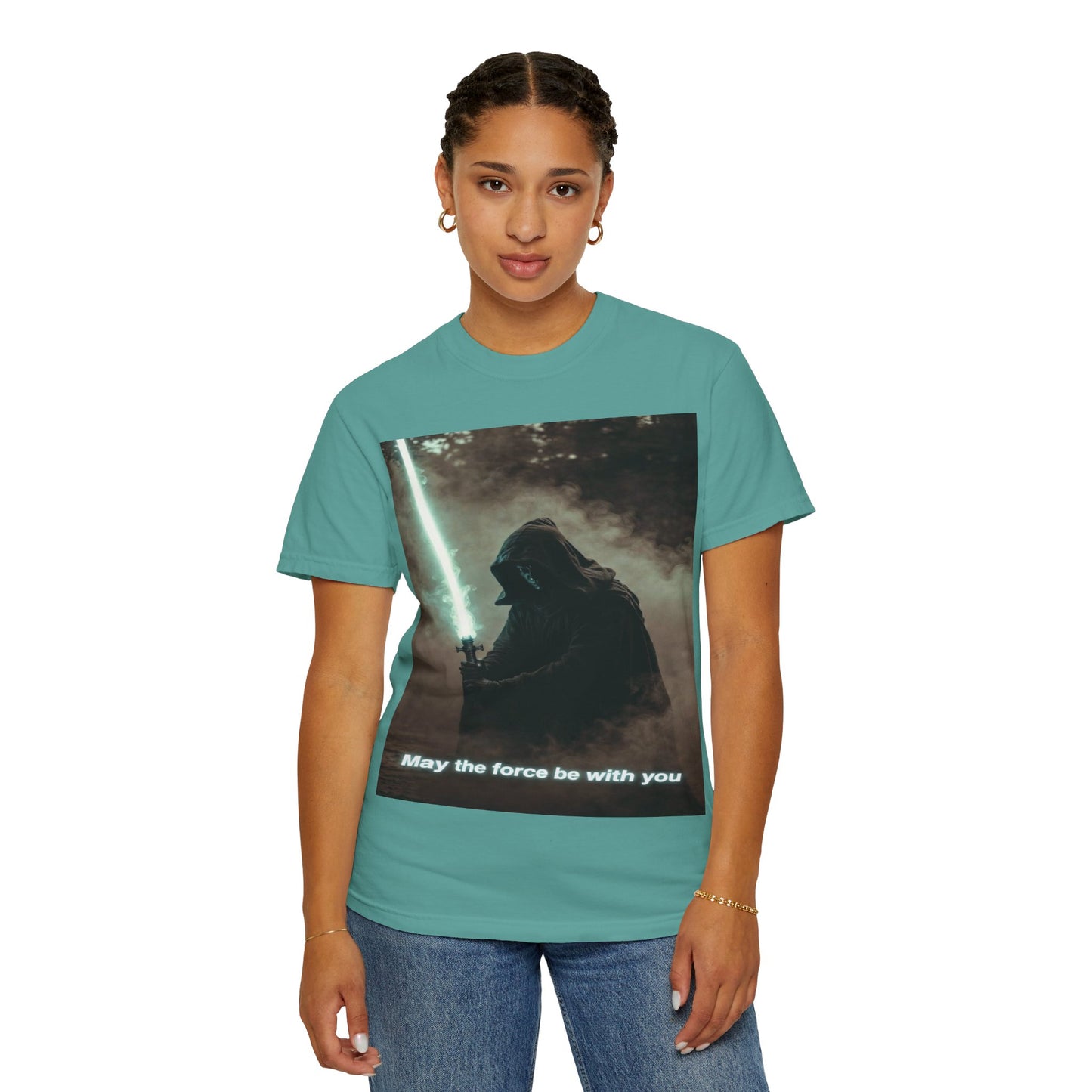 T-Shirt — 'May the force be with you' Lightsaber Sci‑Fi Graphic Tee