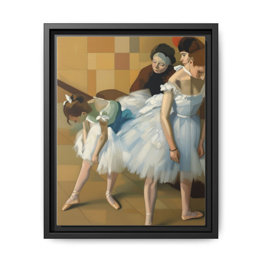 Ballet Dancers Matte Framed Canvas – Impressionist Dance Wall Art