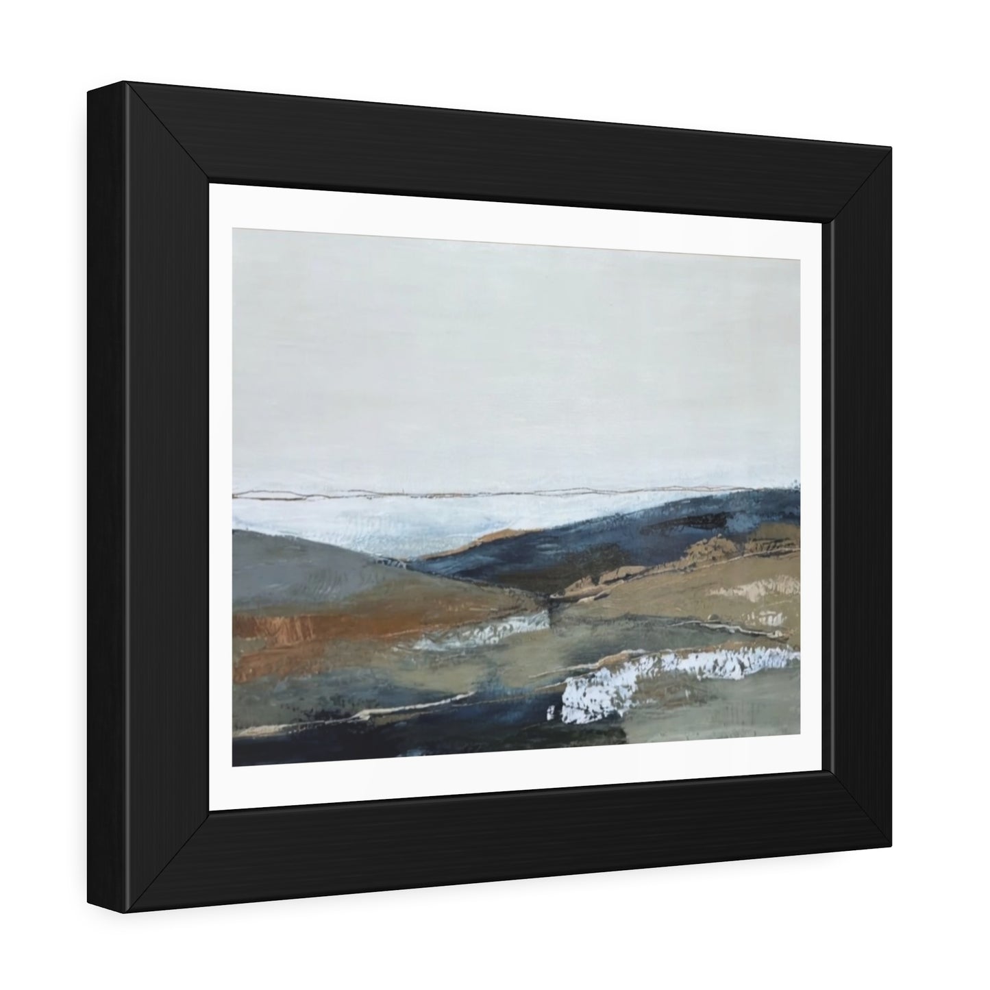 Framed Abstract Landscape Print — Calming Coastal Wall Art Poster