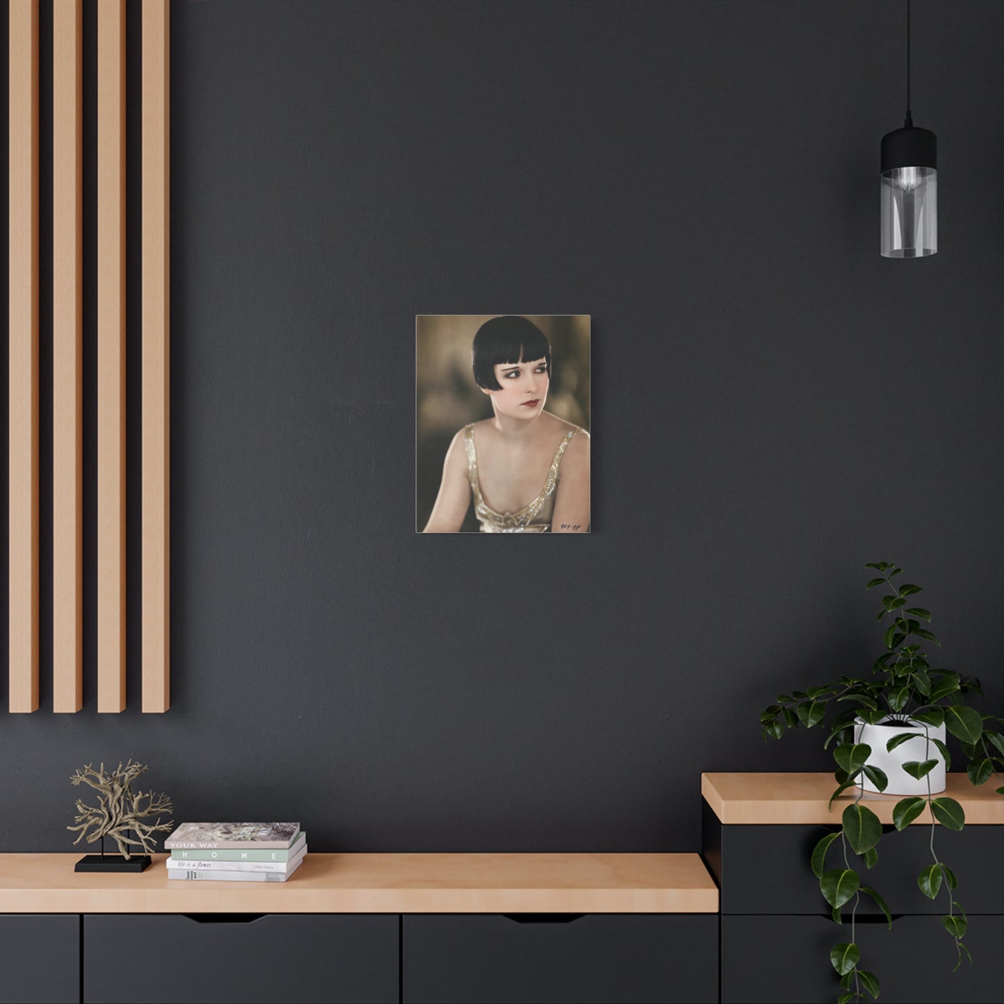 Vintage 1920s Louise Brooks Portrait Matte Canvas Print — Stretched Wall Art