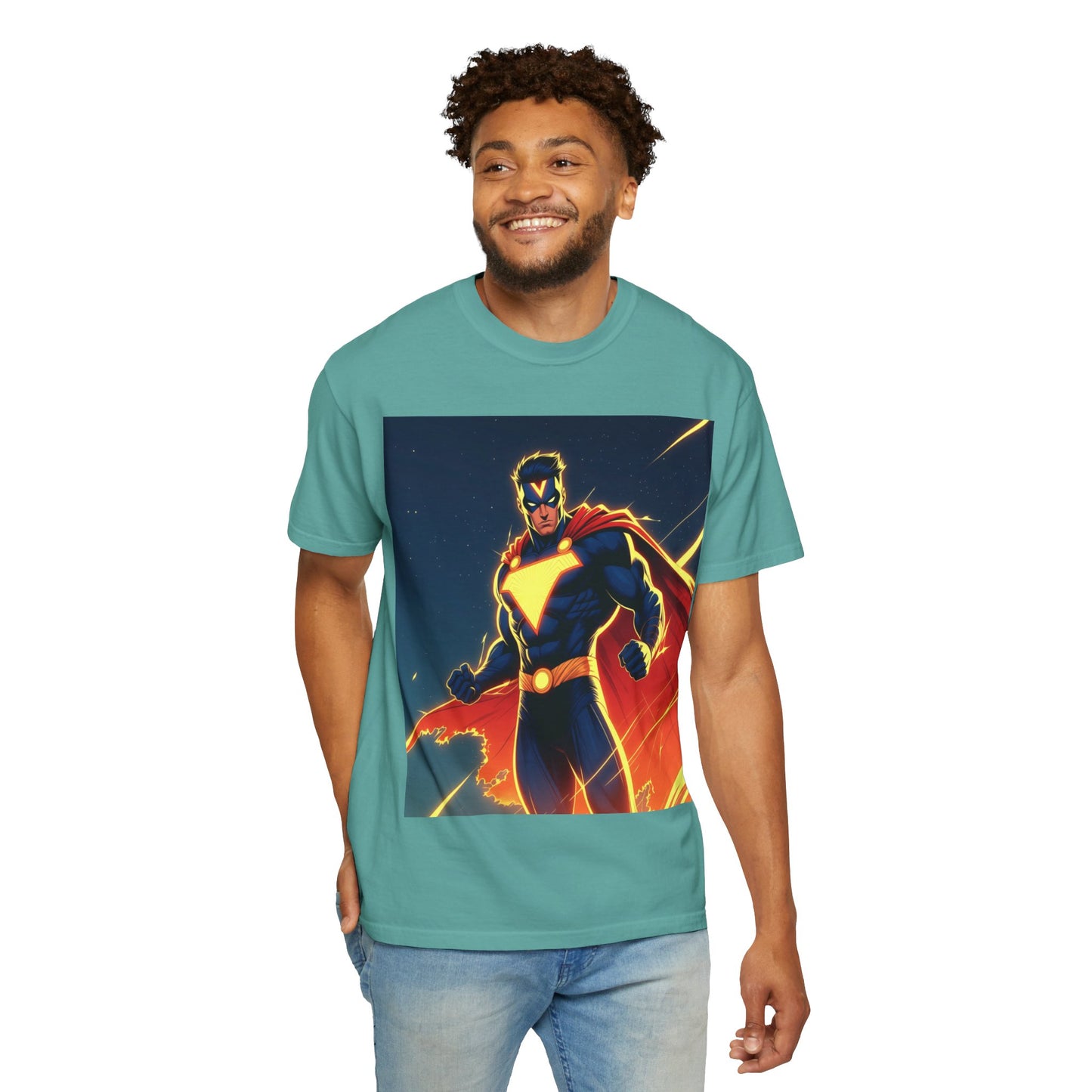 Superhero Graphic T-Shirt – Bold Cape Hero Design