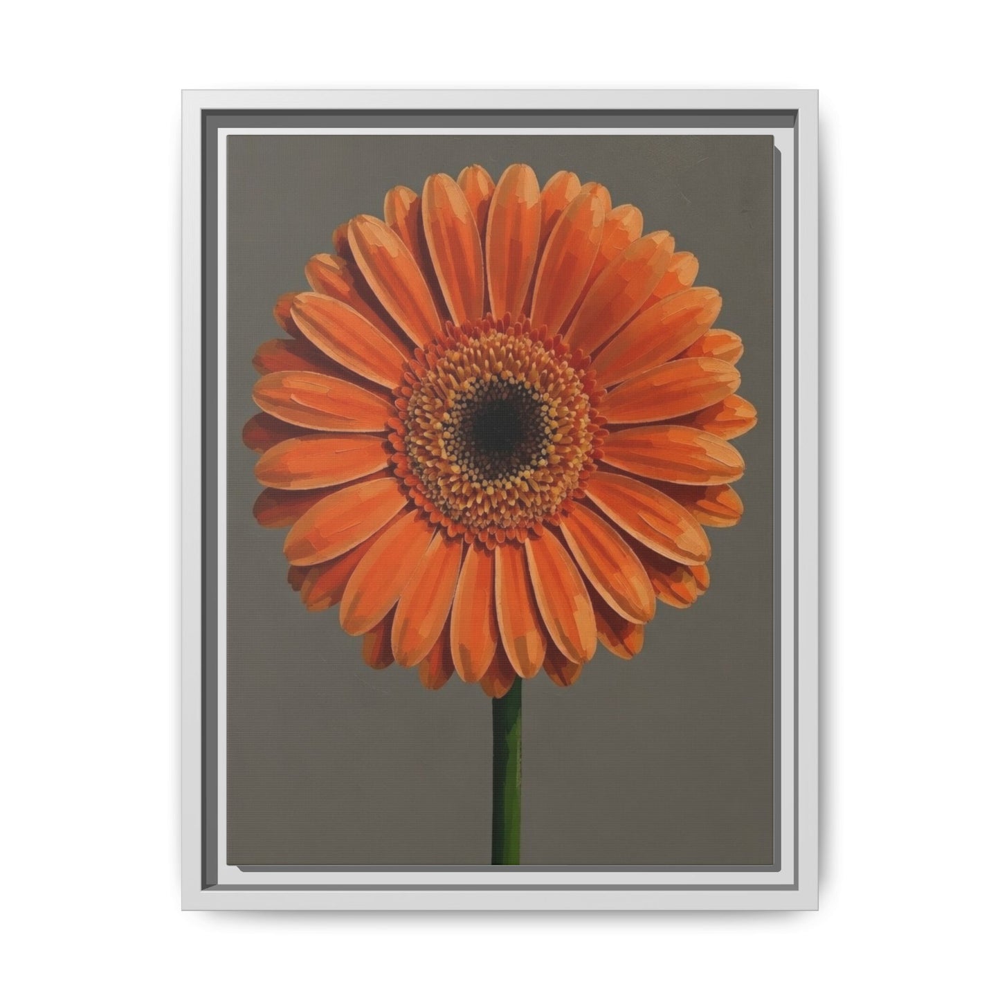 Orange Gerbera Daisy Matte Canvas Print (Framed)