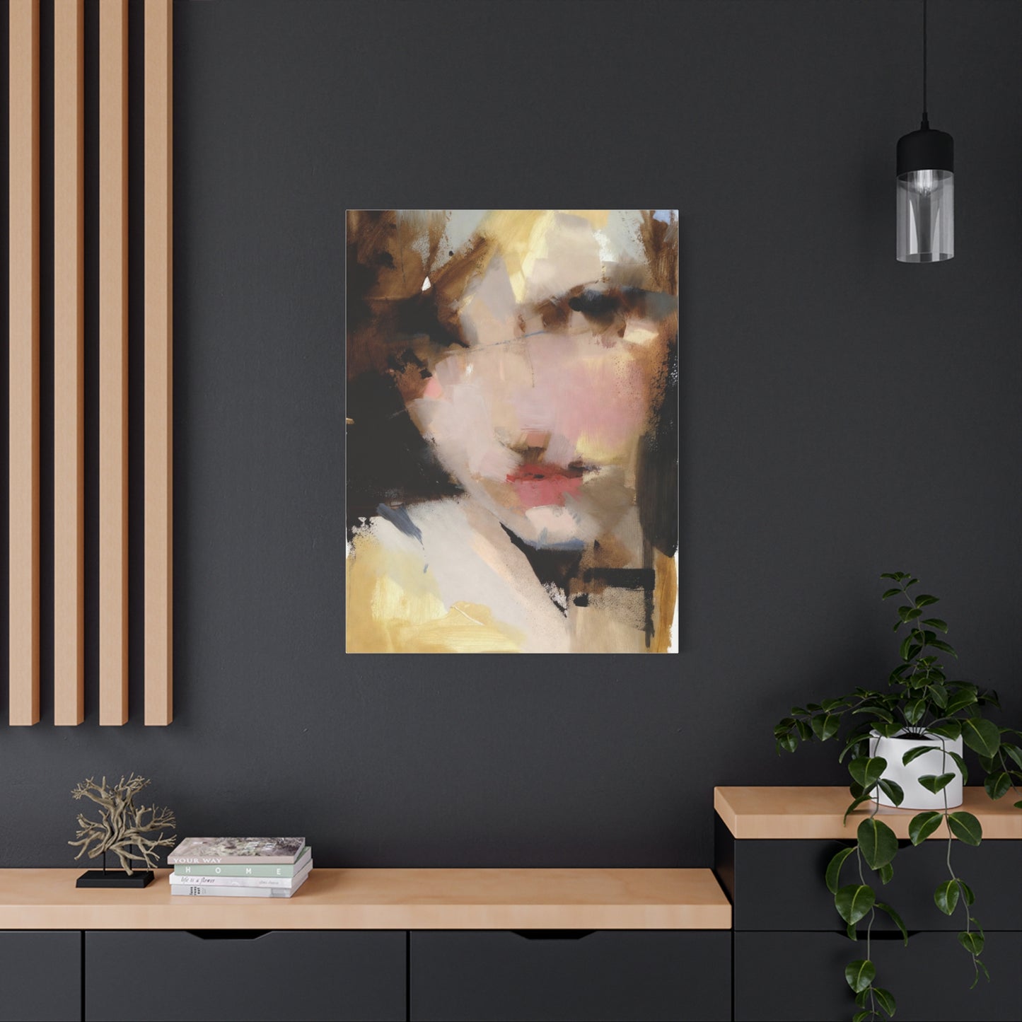 Abstract Portrait Matte Canvas Print — Modern Feminine Wall Art