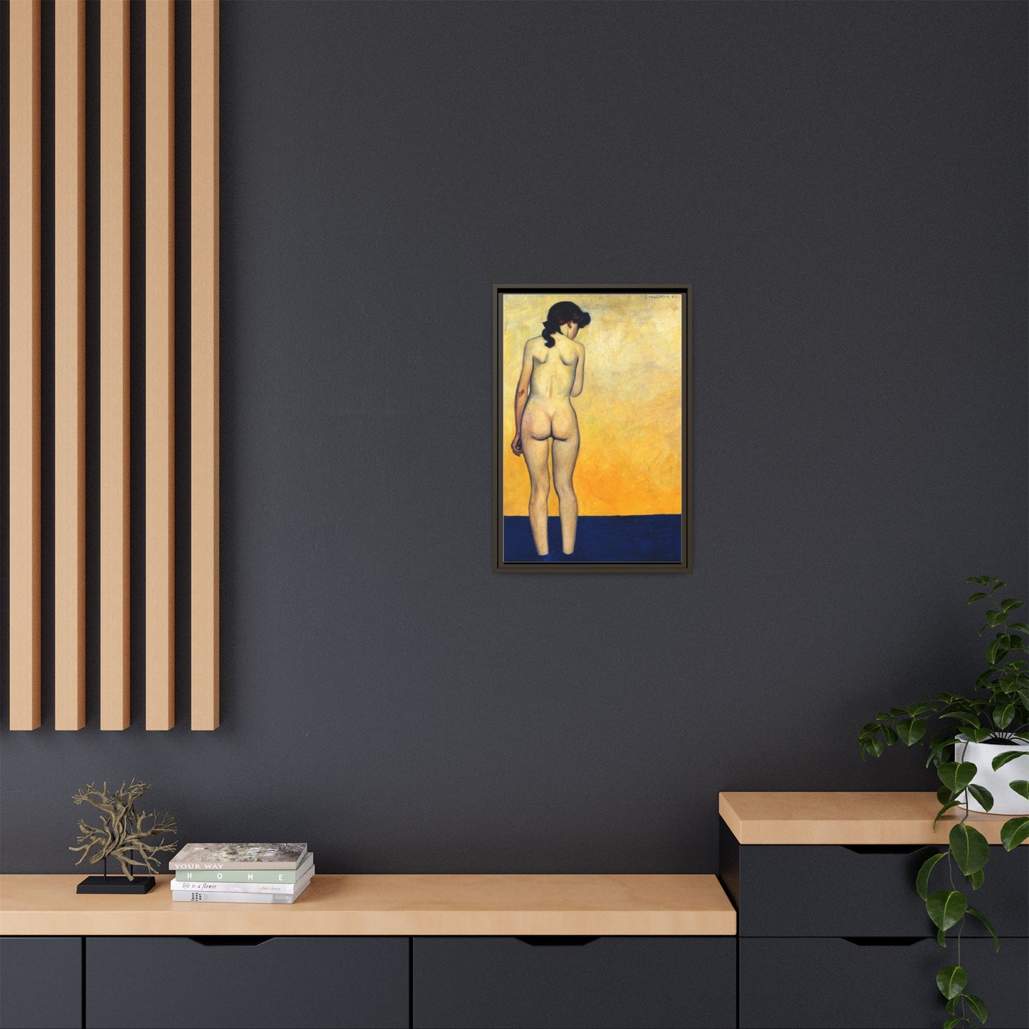 Adolescente entrant dans l'eau by Félix Vallotton Framed Matte Canvas Wall Art Print