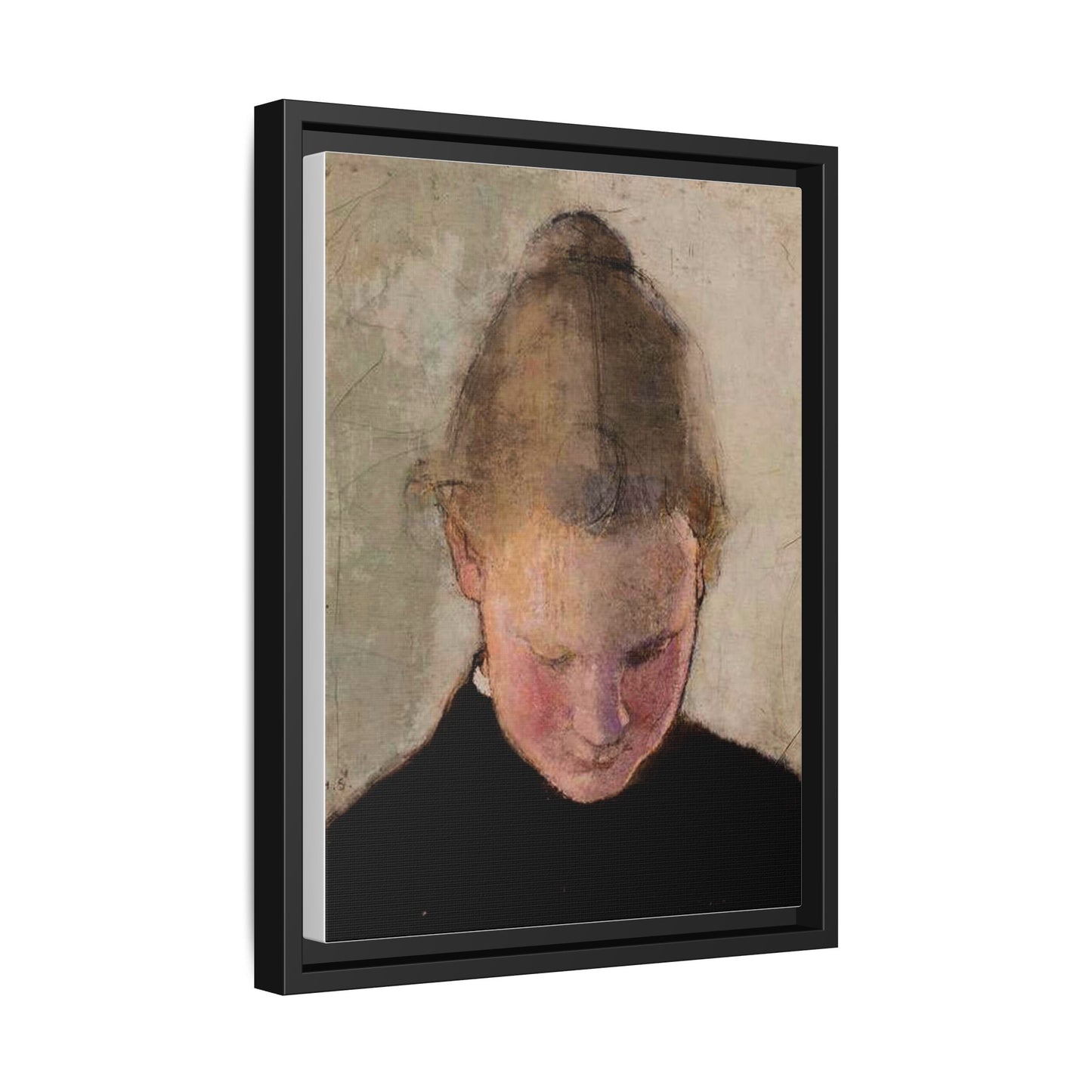 Lukeva tytto by Helena Schjerfbeck Framed Matte Canvas Art Print